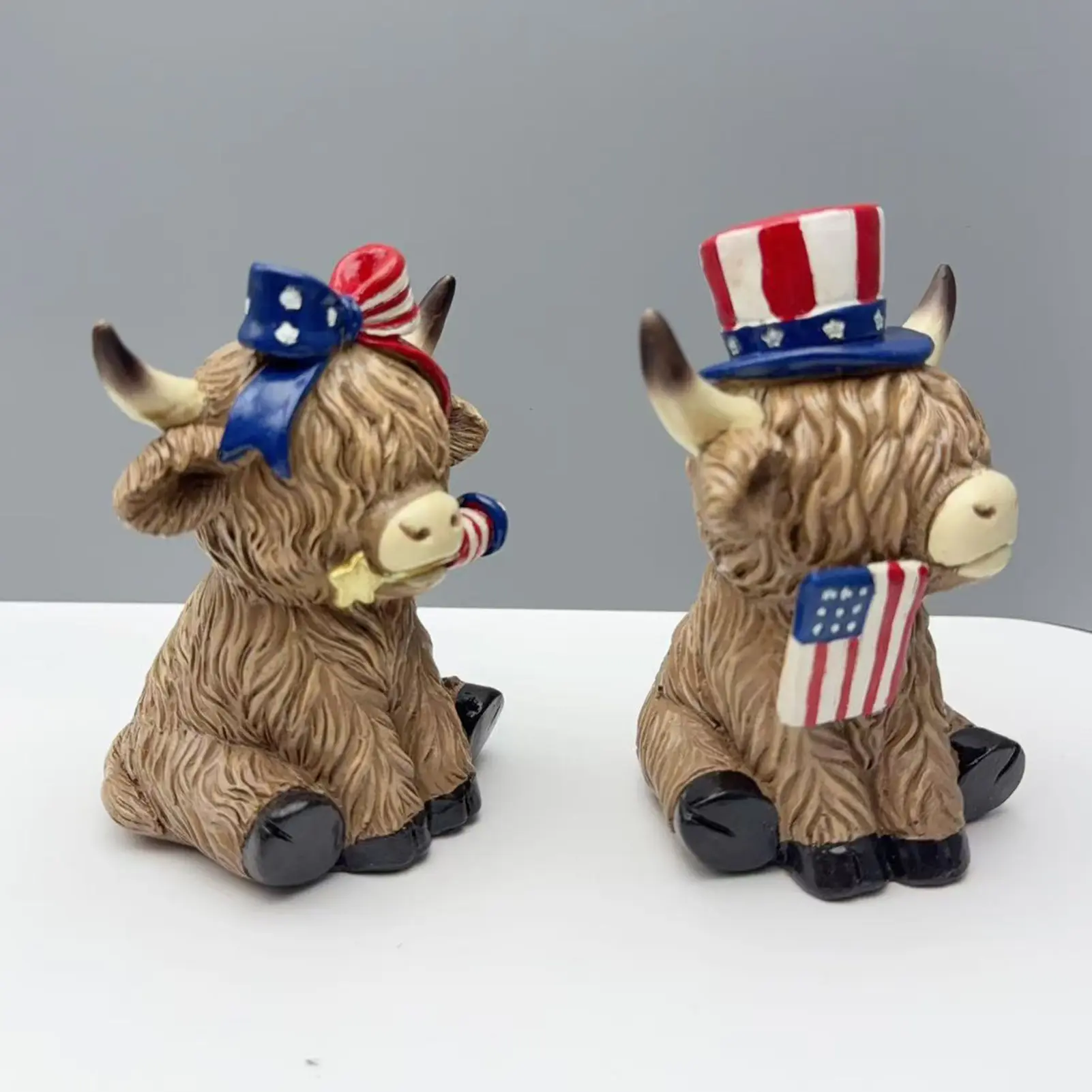 Independence Day Decoration Ornament Cute Resin Yak Sculpture For Desk Cabinet Teapoy Fireplace Car Home Decoration Props 11cm