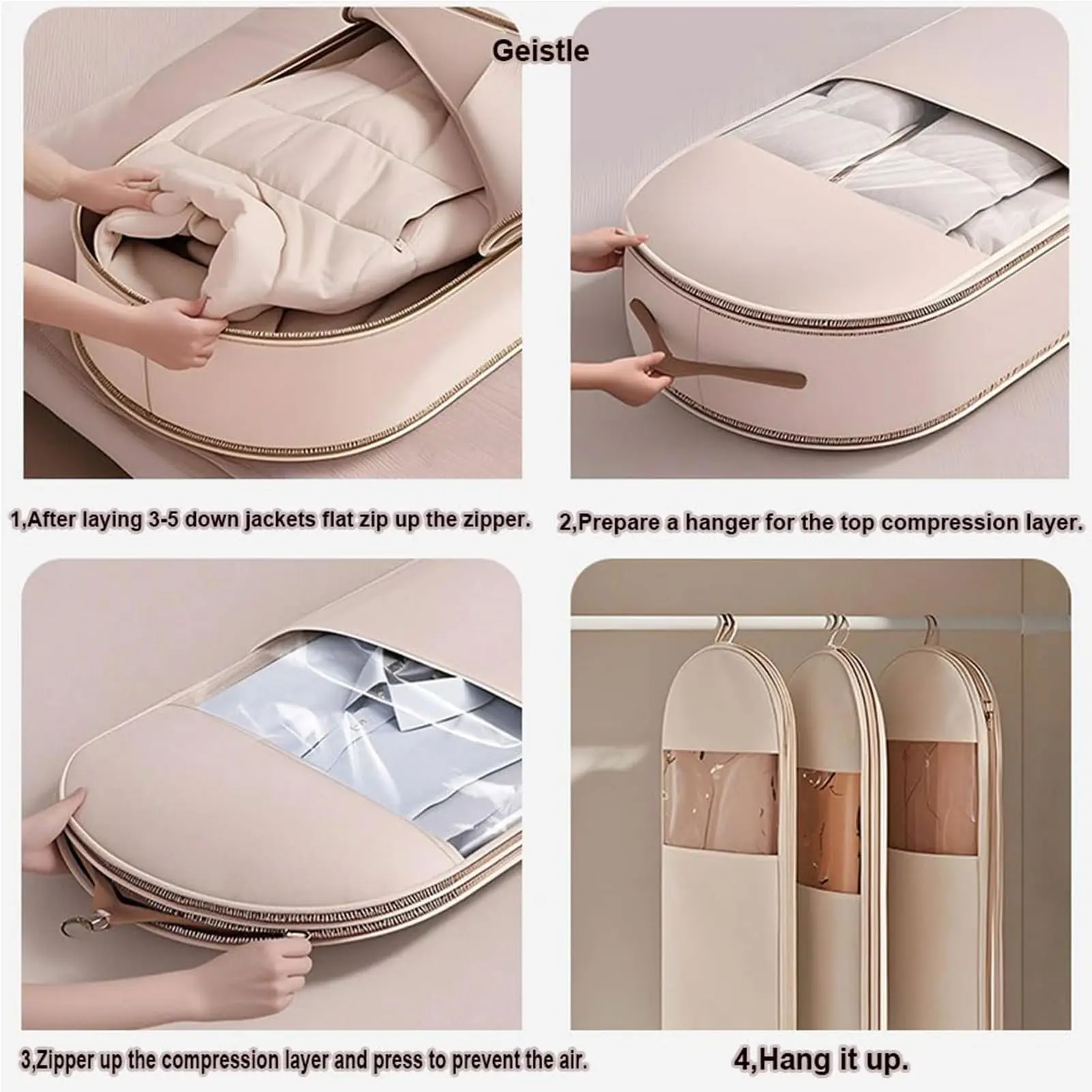 Large Clothing Storage Hanging Bag Transparent Clothing Dust Cover For Down/cotton Jacket Seasonal Clothing Storage Hanging Bags