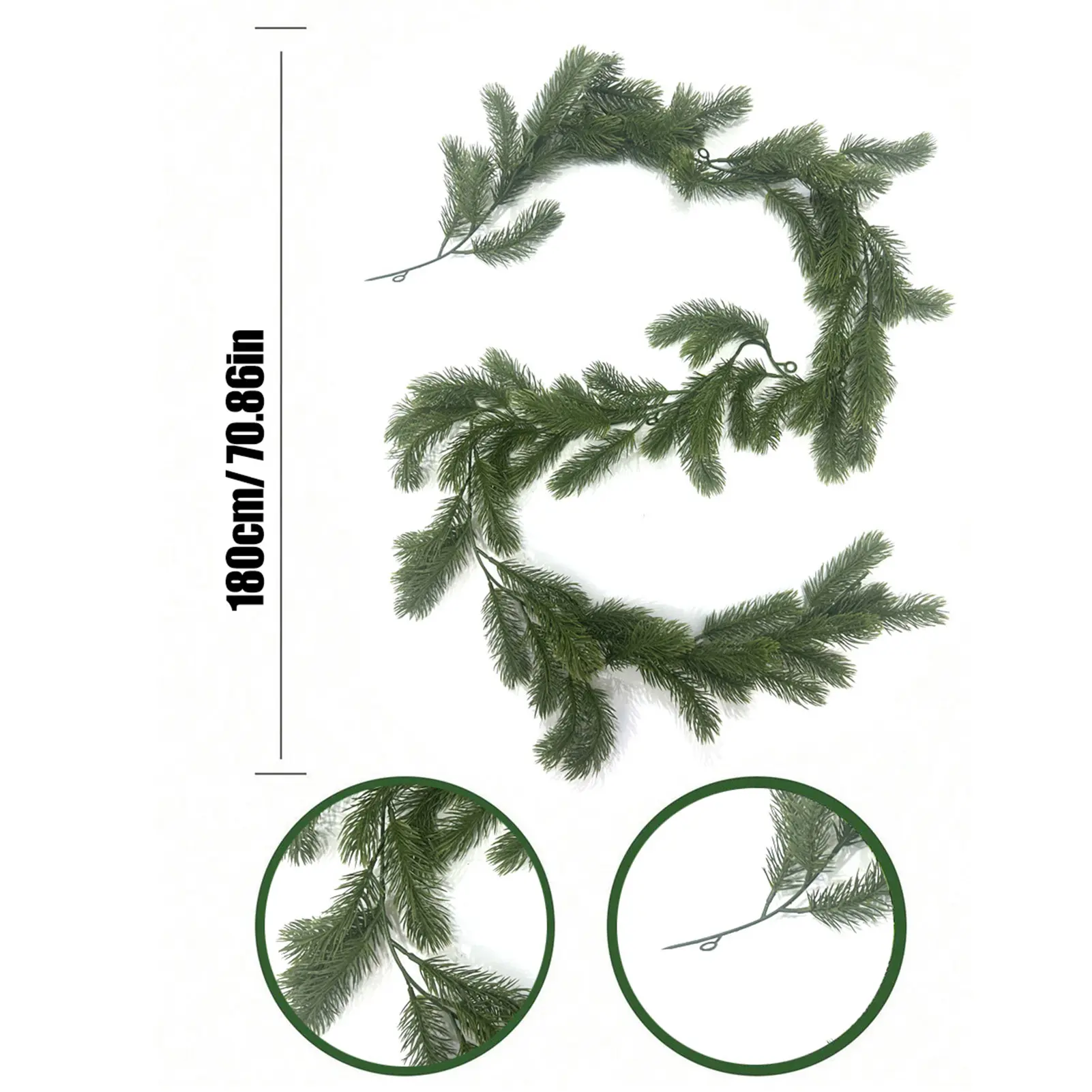 1.8m Dogtail Vine Simulated Encrypt Pine Needle Branches Pendant For Door Fireplace Garden 2025 Christmas Thanksgiving Decors