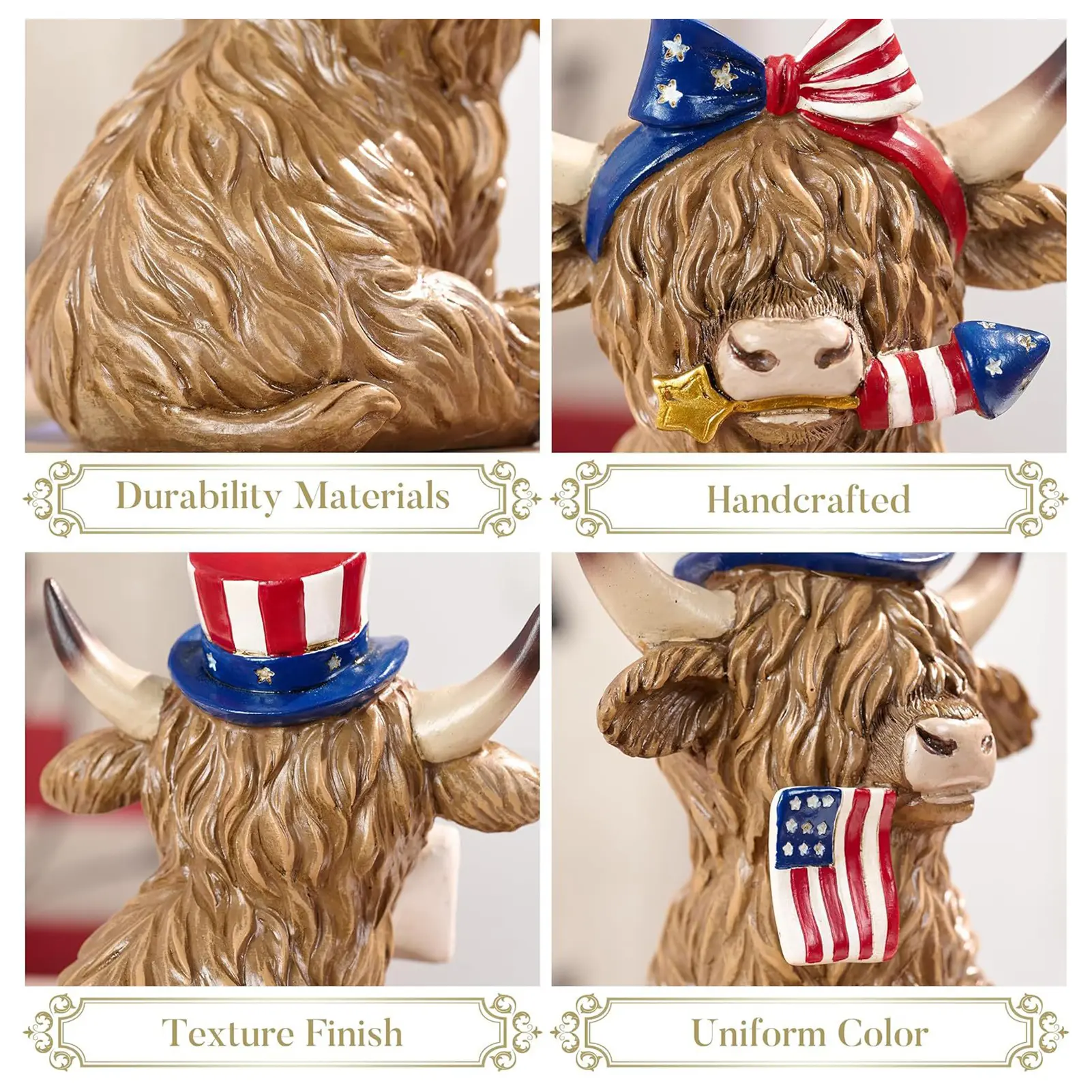 Independence Day Decoration Ornament Cute Resin Yak Sculpture For Desk Cabinet Teapoy Fireplace Car Home Decoration Props 11cm