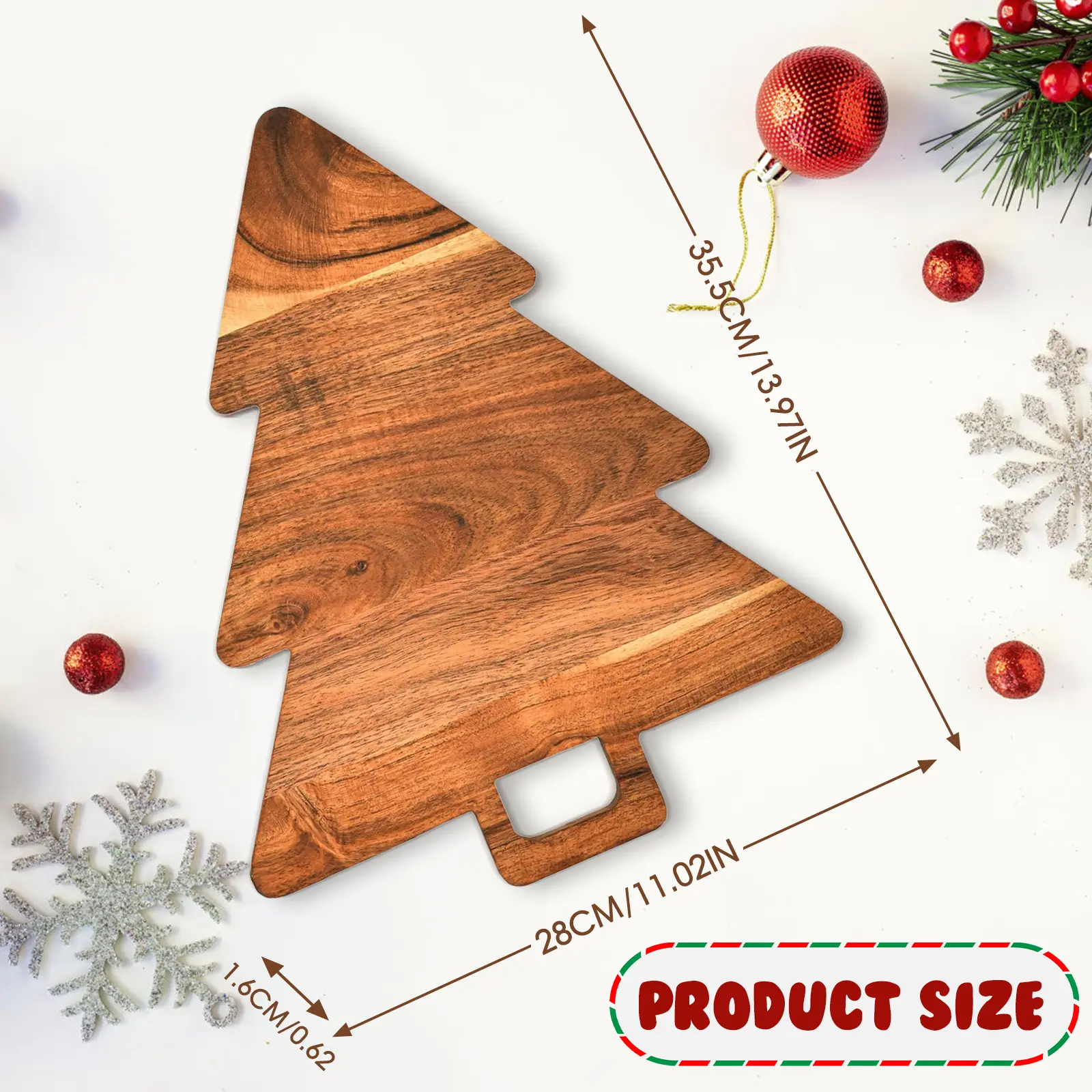 Cartoon Wooden Cutting Board Christmas Tree Shaped Chopping Block For Fruit Meat Vegetables Christmas Decor Kitchen Accessories