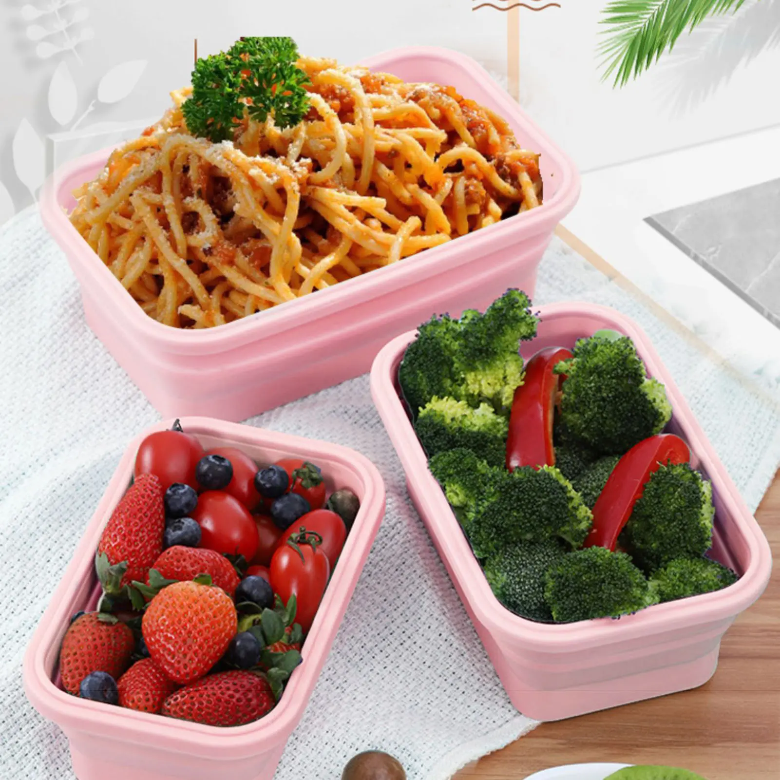 350/500/800ml Foldable Storage Box Safety Silicone Bento Box For School Picnic Office Use Large Capacity Food Organizer Crisper