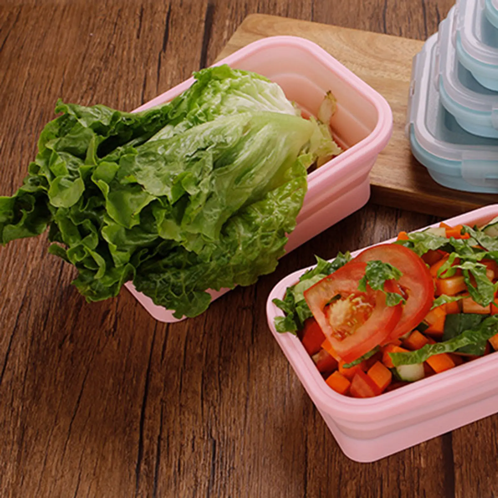 350/500/800ml Foldable Storage Box Safety Silicone Bento Box For School Picnic Office Use Large Capacity Food Organizer Crisper