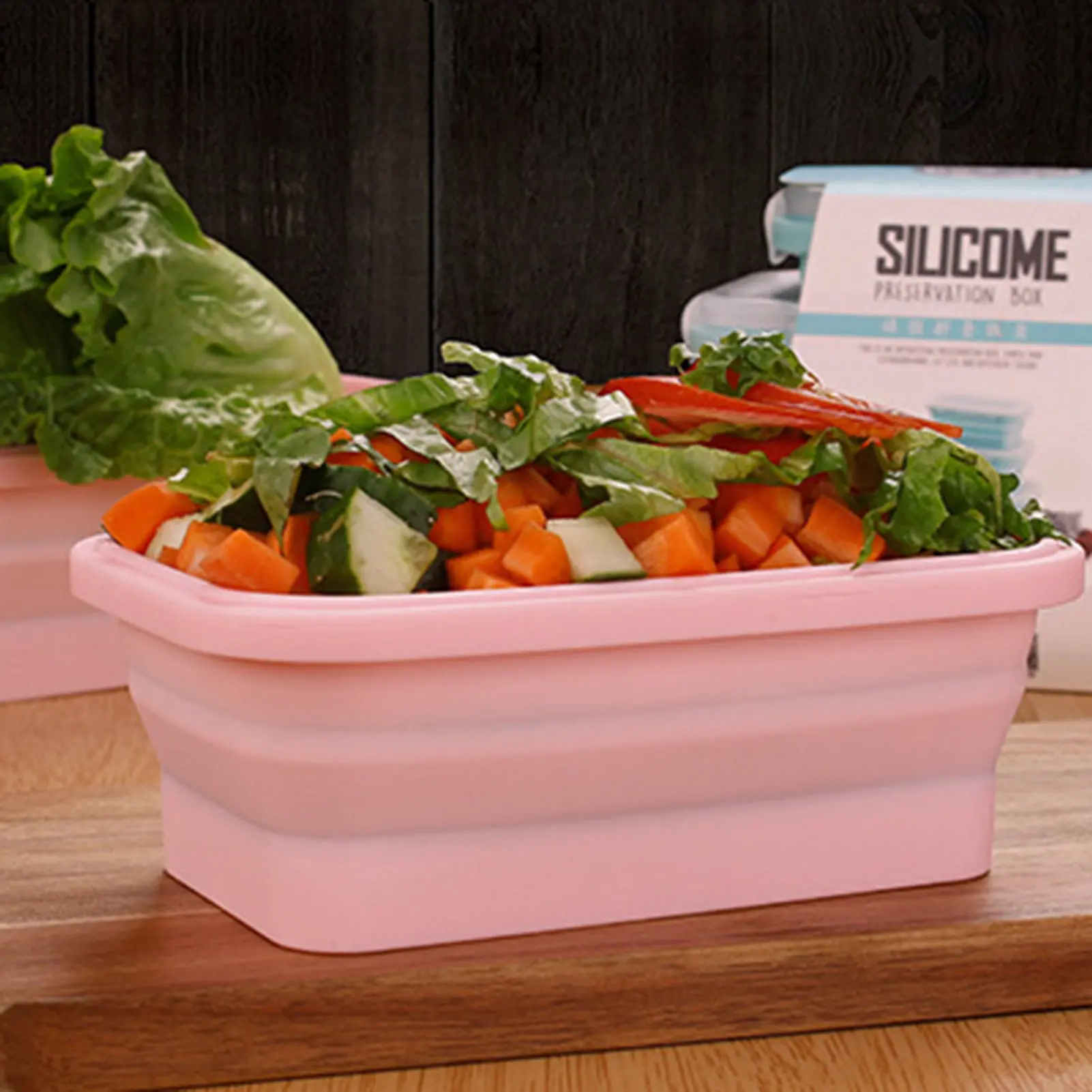 350/500/800ml Foldable Storage Box Safety Silicone Bento Box For School Picnic Office Use Large Capacity Food Organizer Crisper