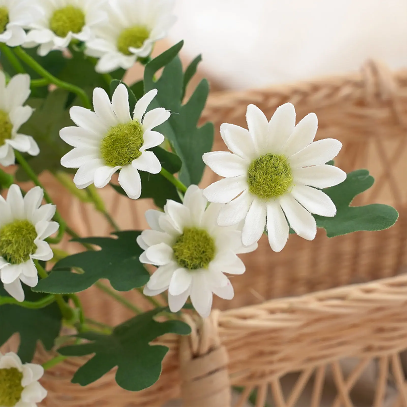 Artificial Simulated Flower Ornament Simulated Gauze Chamomile Bouquet For Garden Living Room Balcony Decoration Home Decor Prop