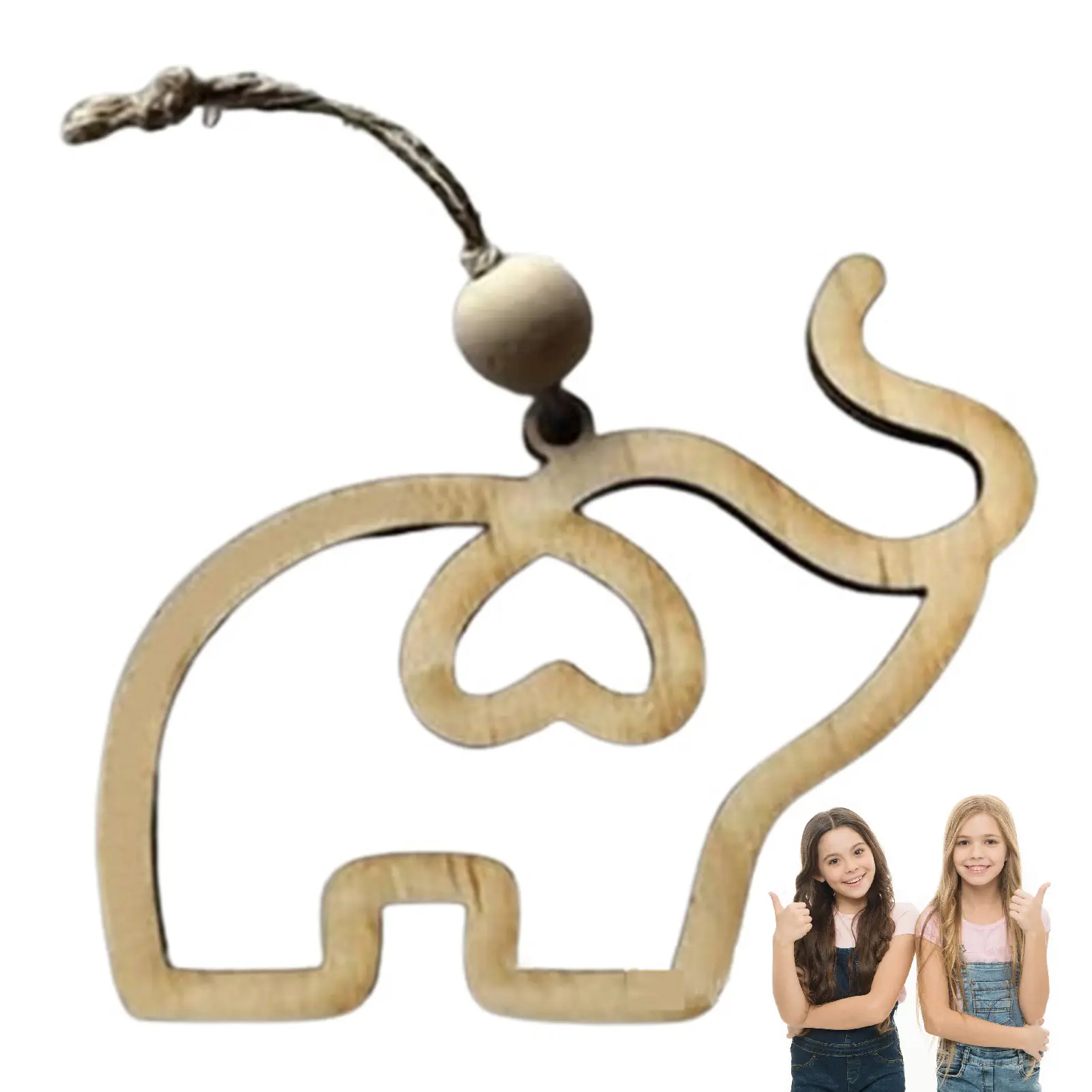 Home Decoration Pendant The Story Of Love And Loyalty Elephant Hanging For Door Window Bag Backpack Creative Cartoon Pendants