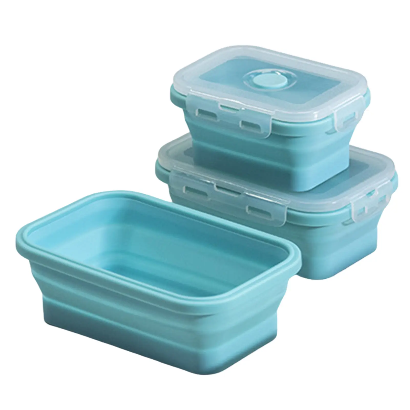 350/500/800ml Foldable Storage Box Safety Silicone Bento Box For School Picnic Office Use Large Capacity Food Organizer Crisper