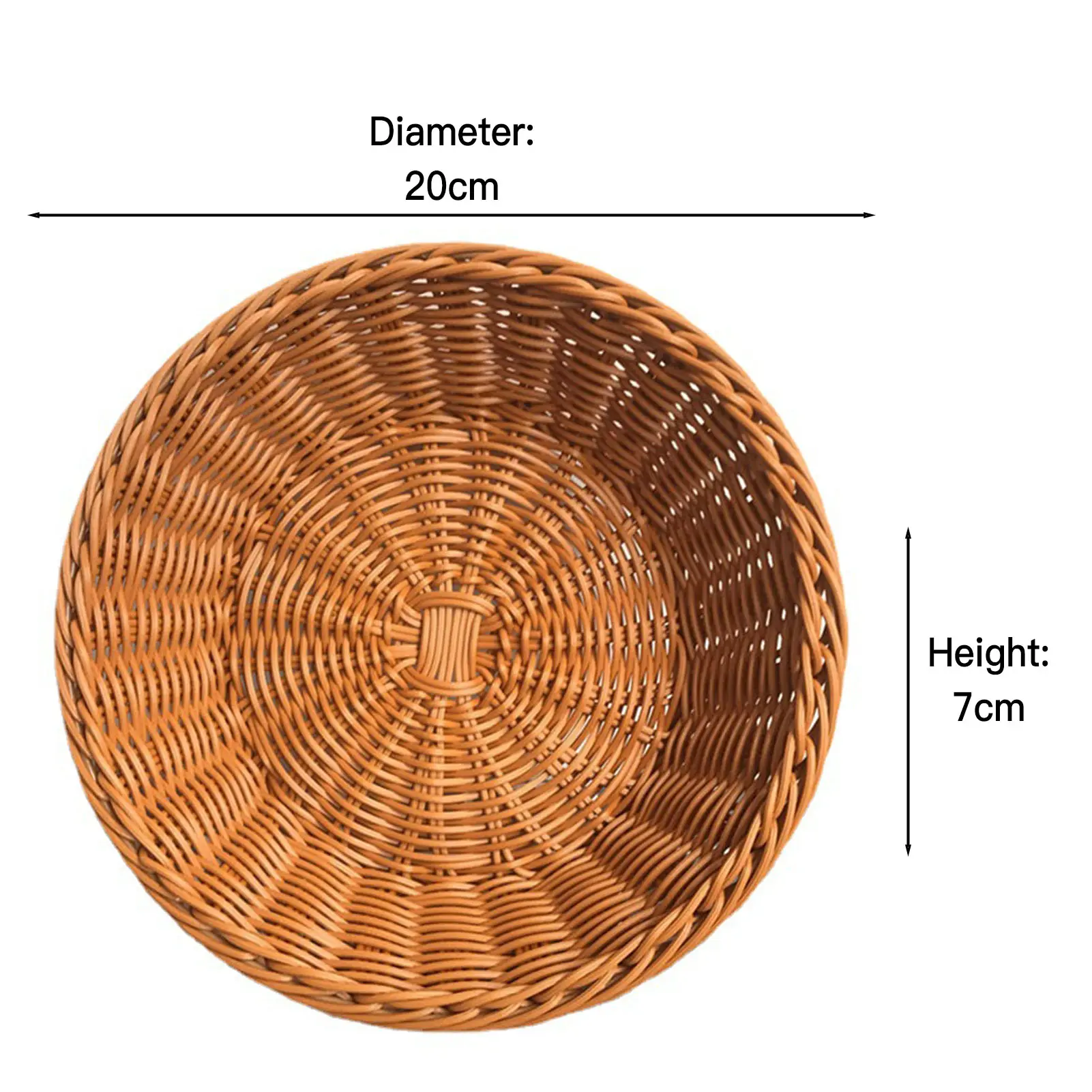 D20/25/29/33cm Bread Basket Handmade Imitation Rattan Plastic Storage Basket For Bread Cookie Dessert Kitchen Storage Accessory
