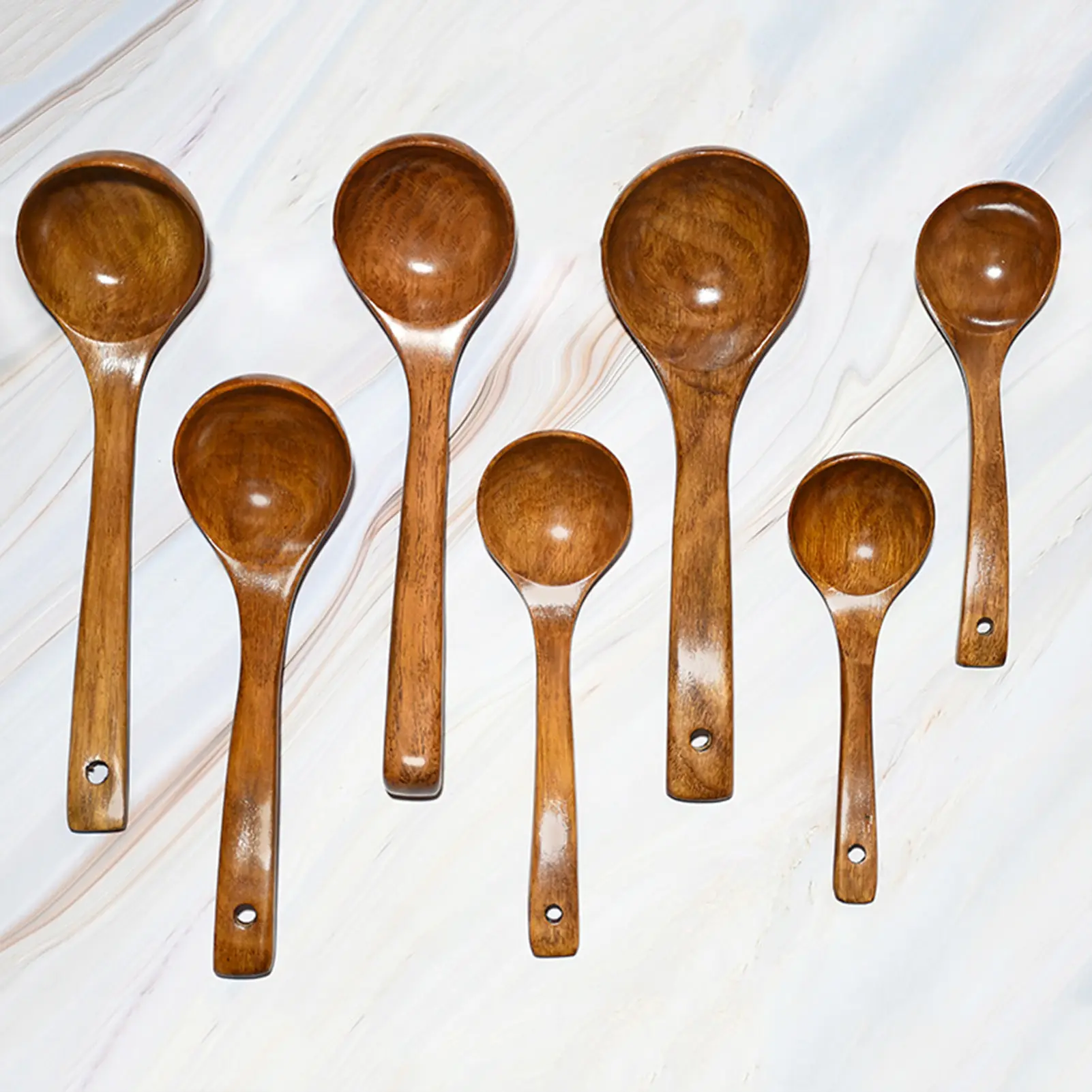 Long Handled Wooden Spoon Multi Sized Wooden Spoon For Drinking Soup Serving Dishes Practical Kitchen Cooking Kitchenwares 1pc