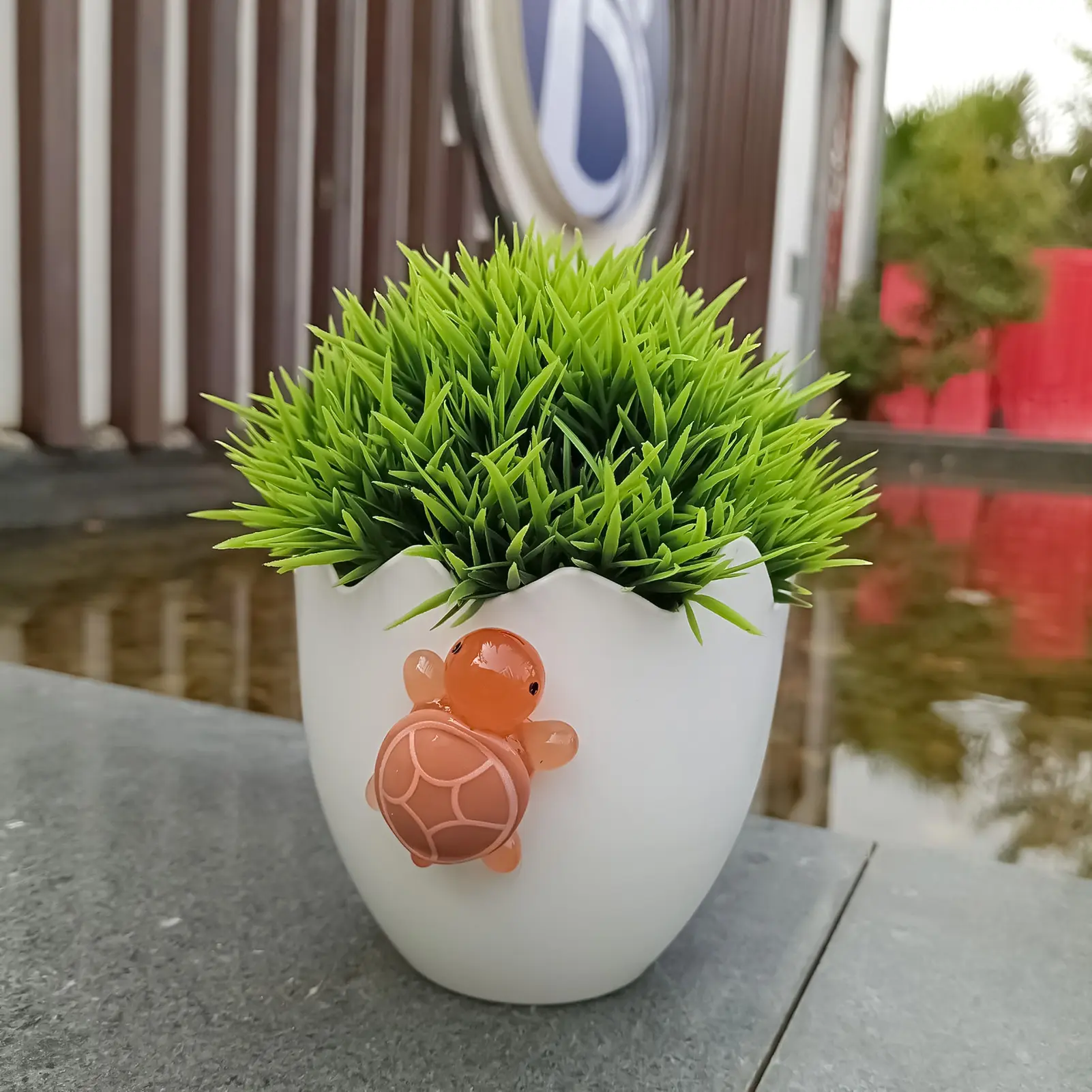 Creative Egg Shaped Flowerpot 10x9.5cm Mini Plastic Flowerpot Succulent Moss Plant Planting Container Greenhouse Decoration Vase