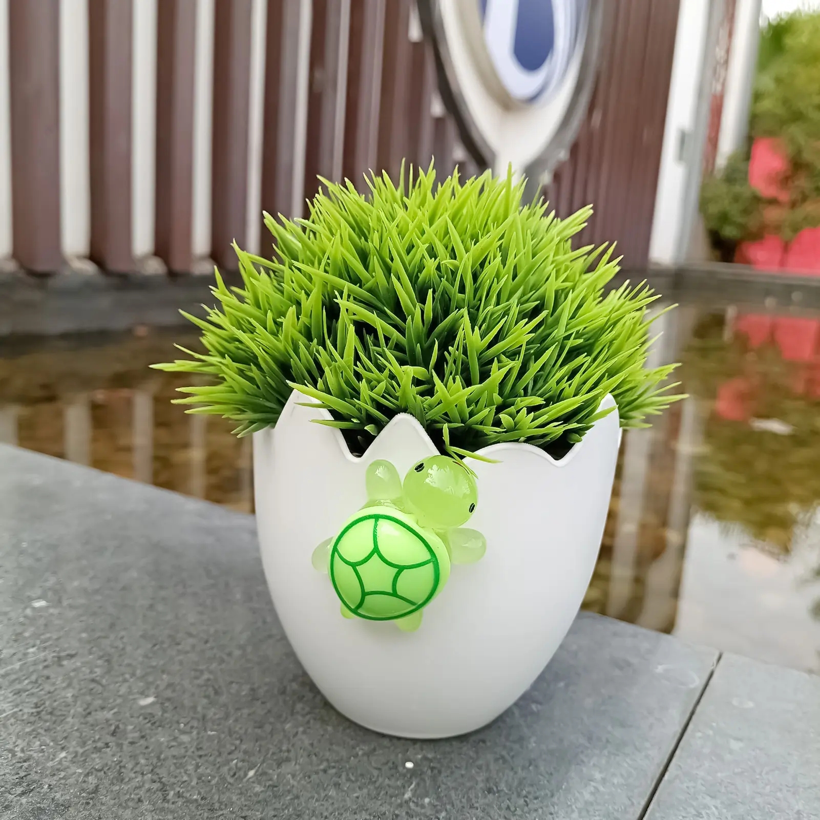 Creative Egg Shaped Flowerpot 10x9.5cm Mini Plastic Flowerpot Succulent Moss Plant Planting Container Greenhouse Decoration Vase