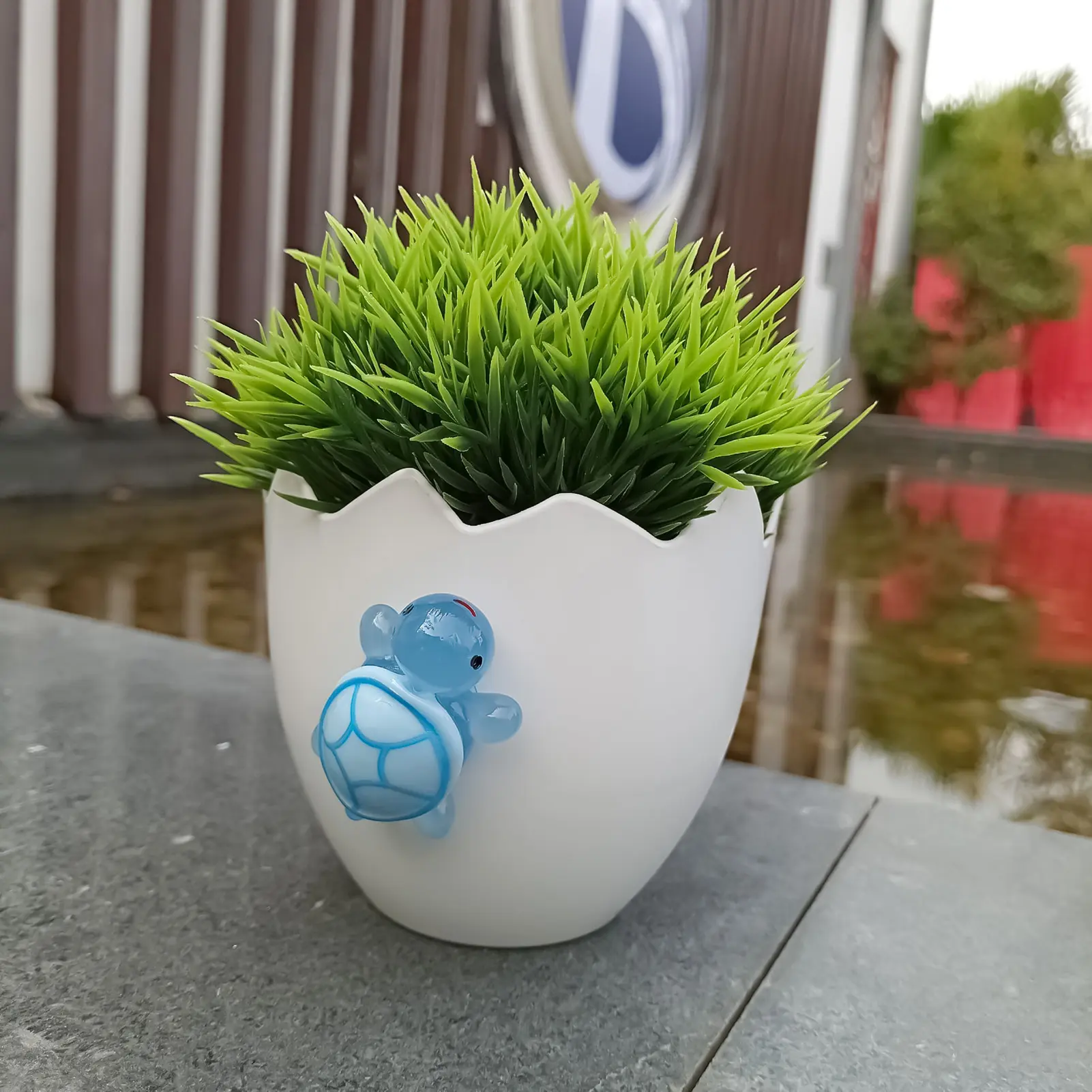 Creative Egg Shaped Flowerpot 10x9.5cm Mini Plastic Flowerpot Succulent Moss Plant Planting Container Greenhouse Decoration Vase