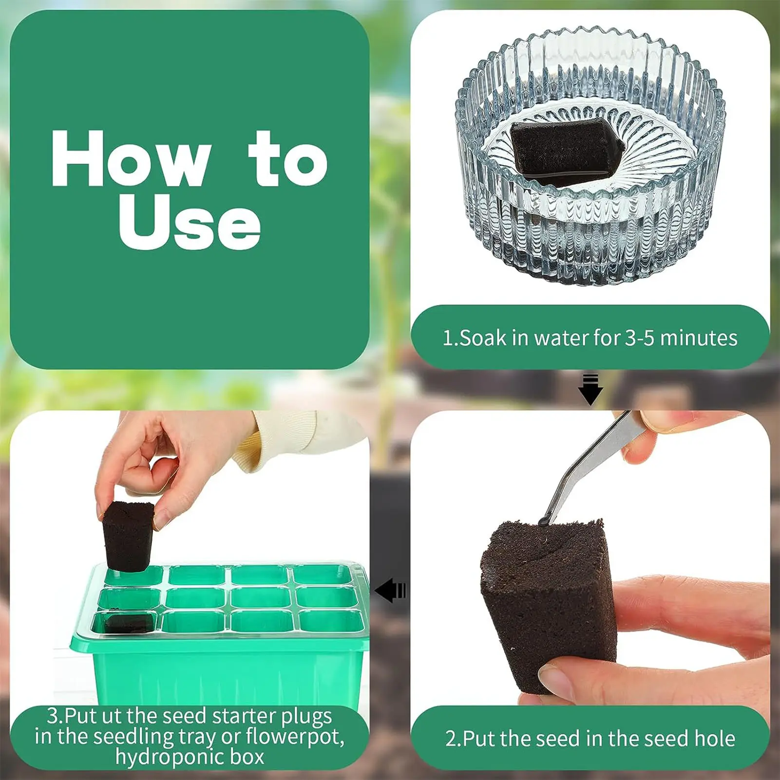 30pcs Plant Seedling Pot Inorganic Carbon Mud Planting Sponge For Seed Germination And Shaping Practical Gardening Accessories