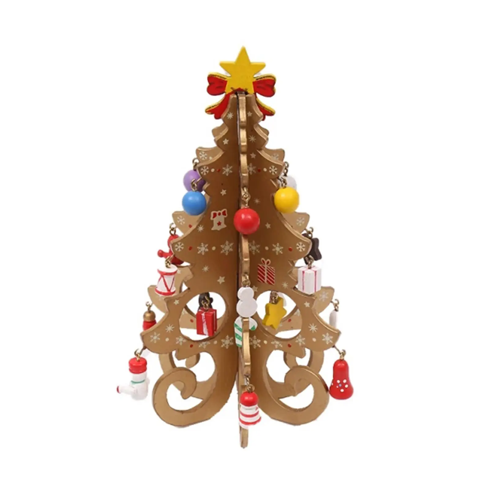 19cm Wooden Christmas Tree Ornament Handmade Desktop Mini Xmas Tree Decoration For Shop School Supermarket Home Decor Props 2025