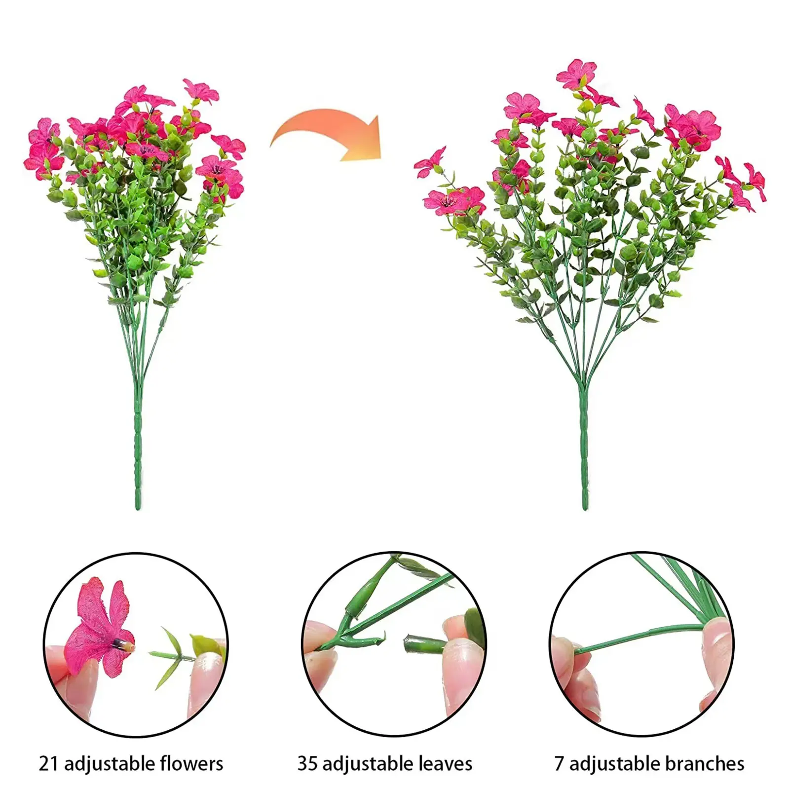 Simulated Flower Decorations Artificial Daisy Eucalyptus Gauze Bouquet Ornament For Tabletop Cabinet Greenhouse Party Decor Prop