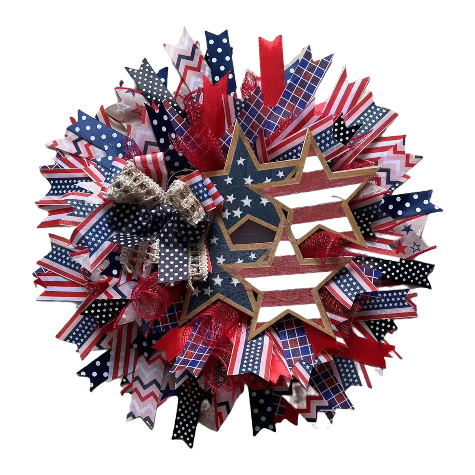 2025 Independence Day Decorative Wreath Wall Mounted Entrance Hall Corridor Aisle Garden Courtyard Gate Garland Home Decor Props