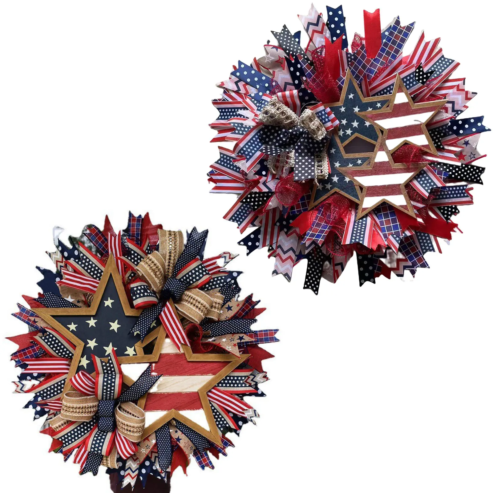 2025 Independence Day Decorative Wreath Wall Mounted Entrance Hall Corridor Aisle Garden Courtyard Gate Garland Home Decor Props