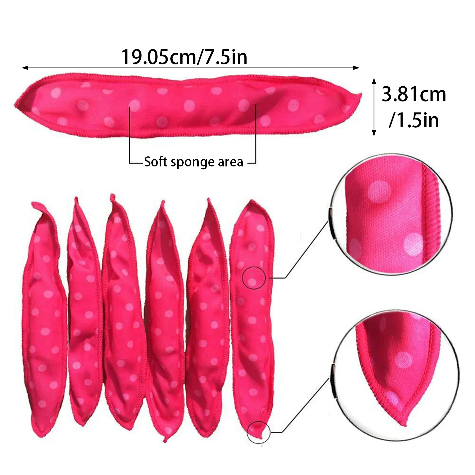 1/5/10pcs Mixed Hair Curler Color Wave Point Hair Rollers For Women Girls No Heating Manual Hair Fluffy Sponge Hairdressing Tool
