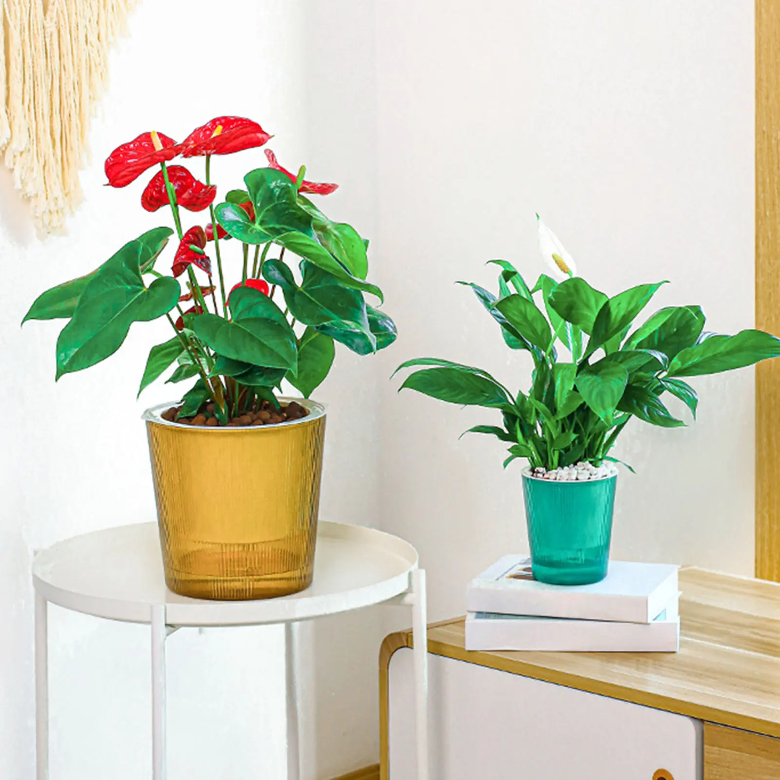 Self Absorbent Resin Flowerpot Imitation Glass Texture Transparent Flowerpot For Plants Spring Water Absorbing Seedling Pot