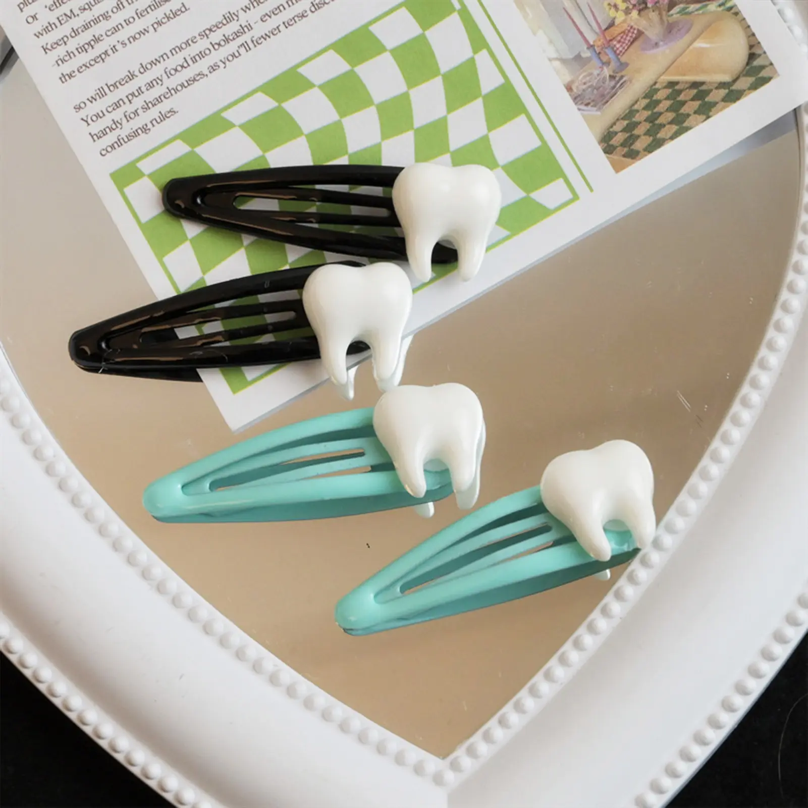 Creative Tooth Hair Clip For Women Cute Funny Bb Hair Clip Girls Vitality Dopamine Hairpin Kawaii Hair Accessory Trendy Hair Pin