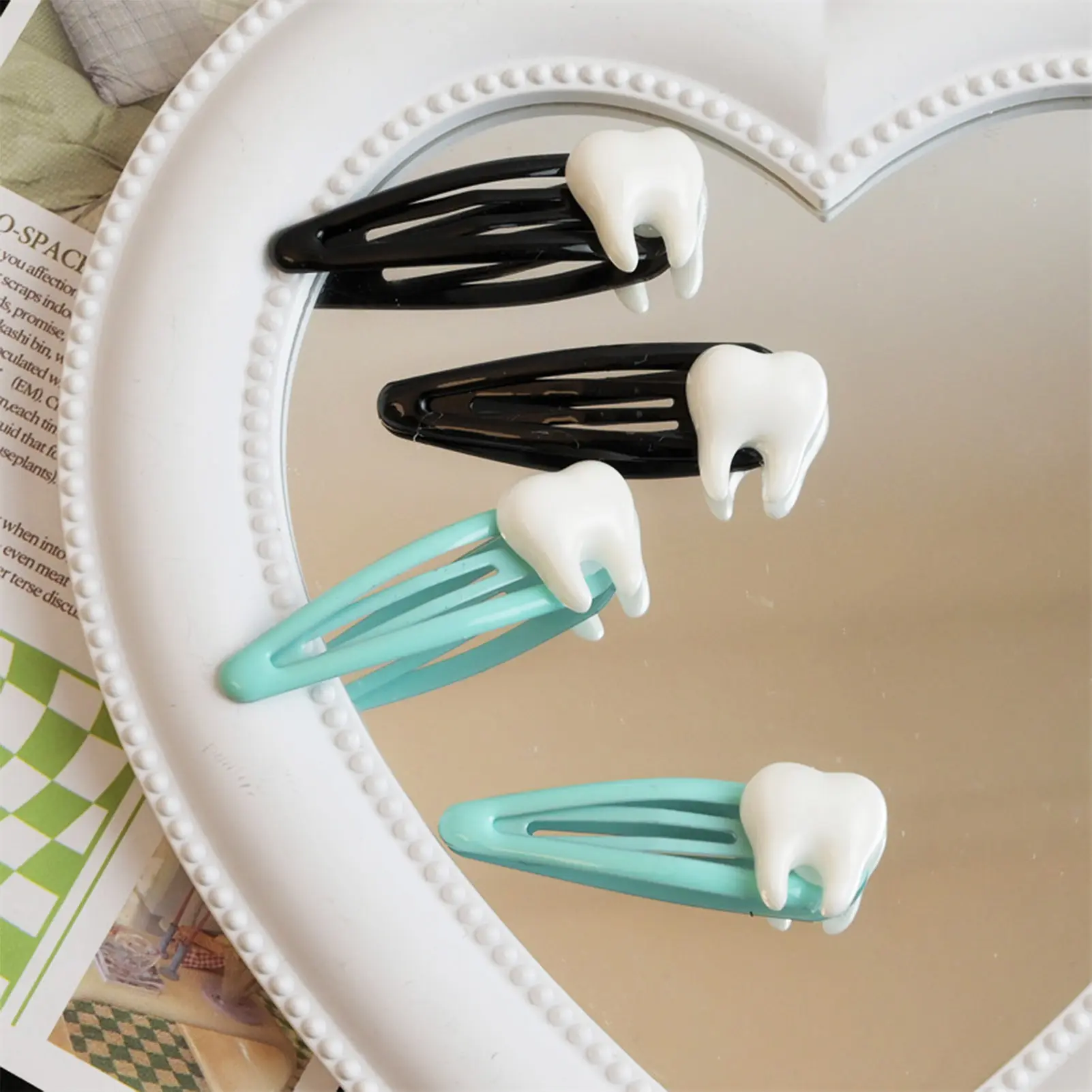 Creative Tooth Hair Clip For Women Cute Funny Bb Hair Clip Girls Vitality Dopamine Hairpin Kawaii Hair Accessory Trendy Hair Pin
