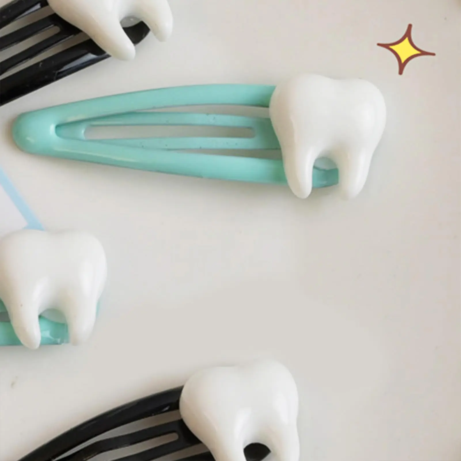 Creative Tooth Hair Clip For Women Cute Funny Bb Hair Clip Girls Vitality Dopamine Hairpin Kawaii Hair Accessory Trendy Hair Pin