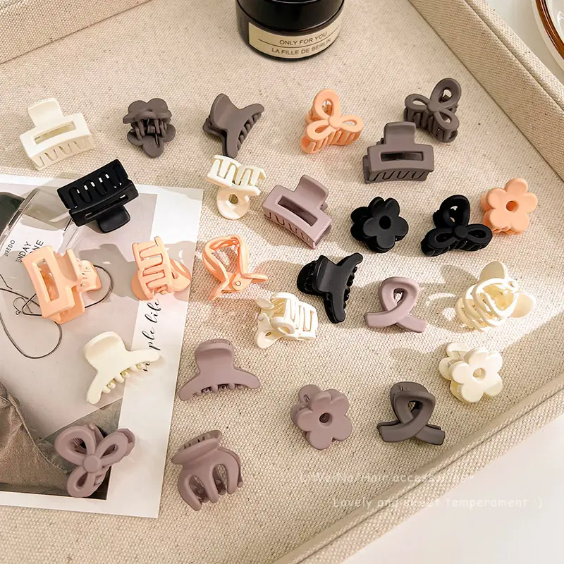 10pcs Hair Claw Set For Women Matte Pumpkin Flower Heart Geometric Shape Hair Clip With Box Ponytail Meatball Head Hair Claws