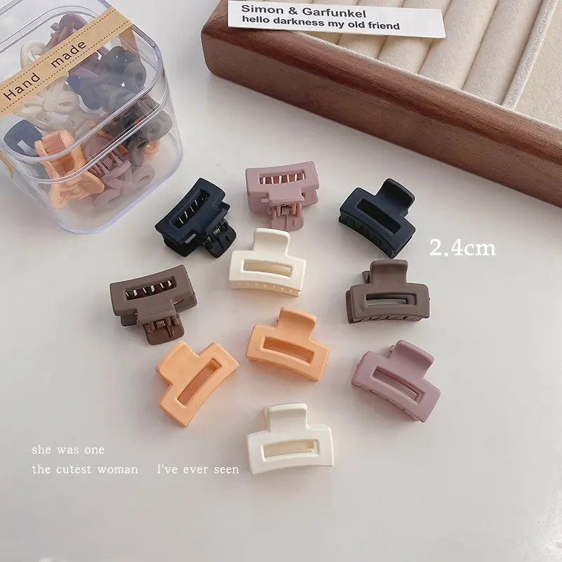 10pcs Hair Claw Set For Women Matte Pumpkin Flower Heart Geometric Shape Hair Clip With Box Ponytail Meatball Head Hair Claws