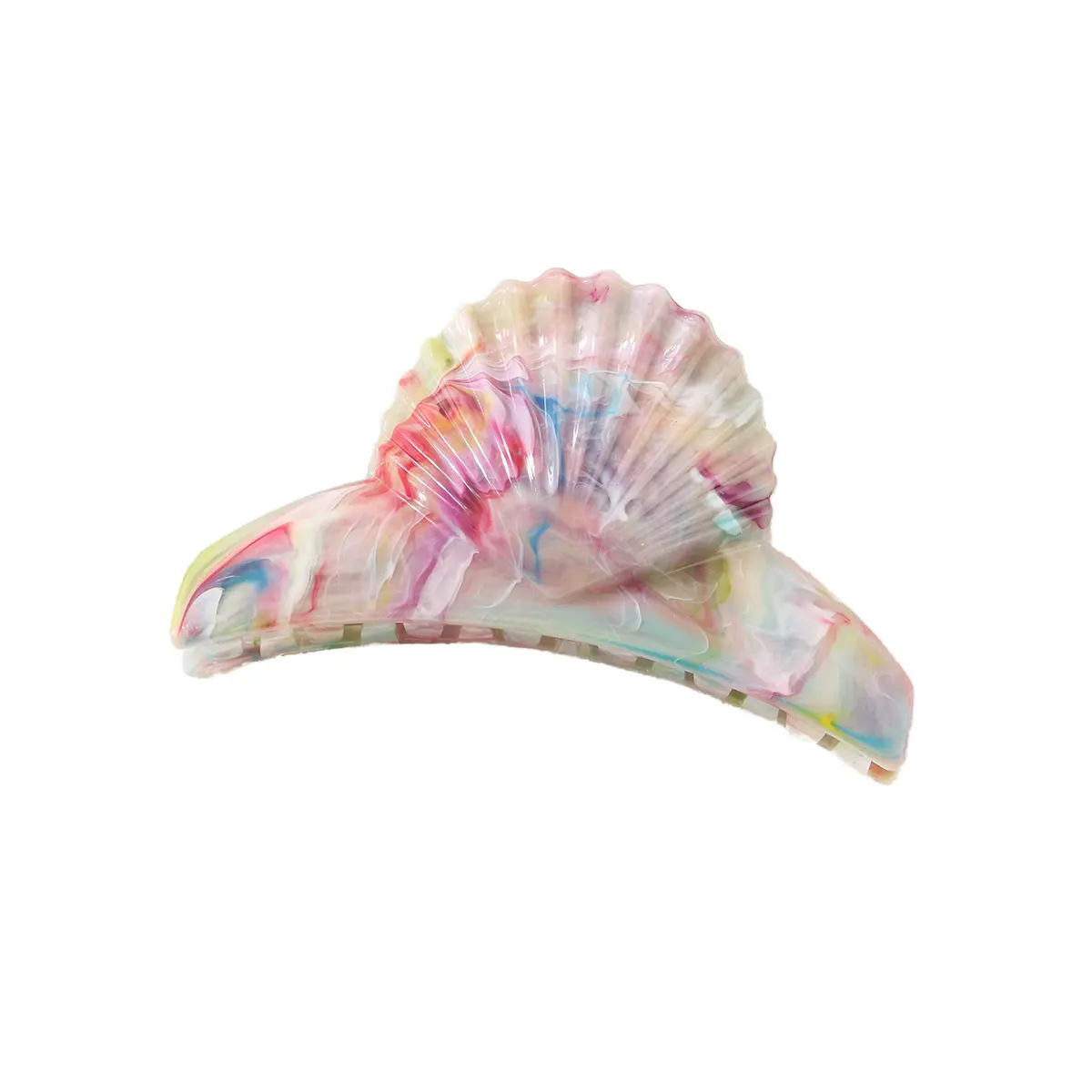 New Acetic Acid Hair Claw Creative Shell Shape Gradient Shark Gripper Niche Marble Patterns Girls Hair Clip Hair Accessories 1pc