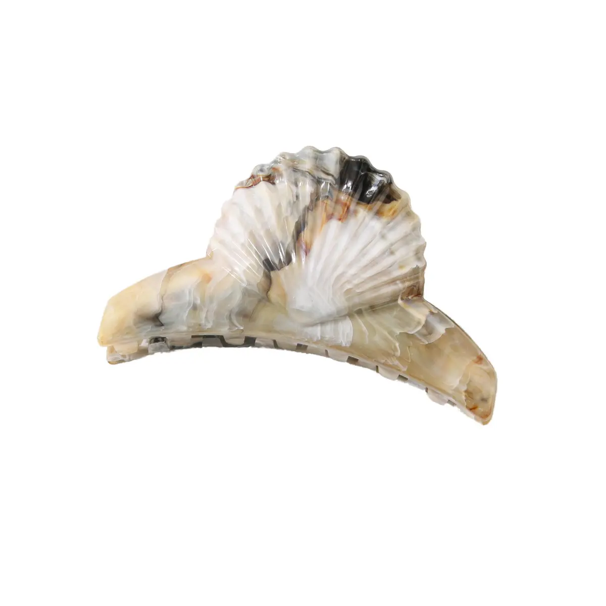 New Acetic Acid Hair Claw Creative Shell Shape Gradient Shark Gripper Niche Marble Patterns Girls Hair Clip Hair Accessories 1pc
