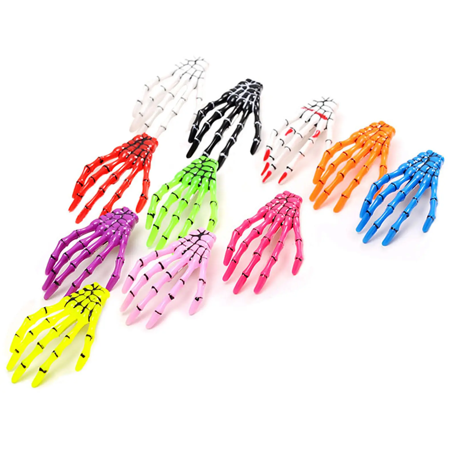 2pcs Skeleton Hair Clip For Women 7.5cm Skeleton Finger Hair Clip Creative Thriller Headwear Halloween Cosplay Hair Accessories