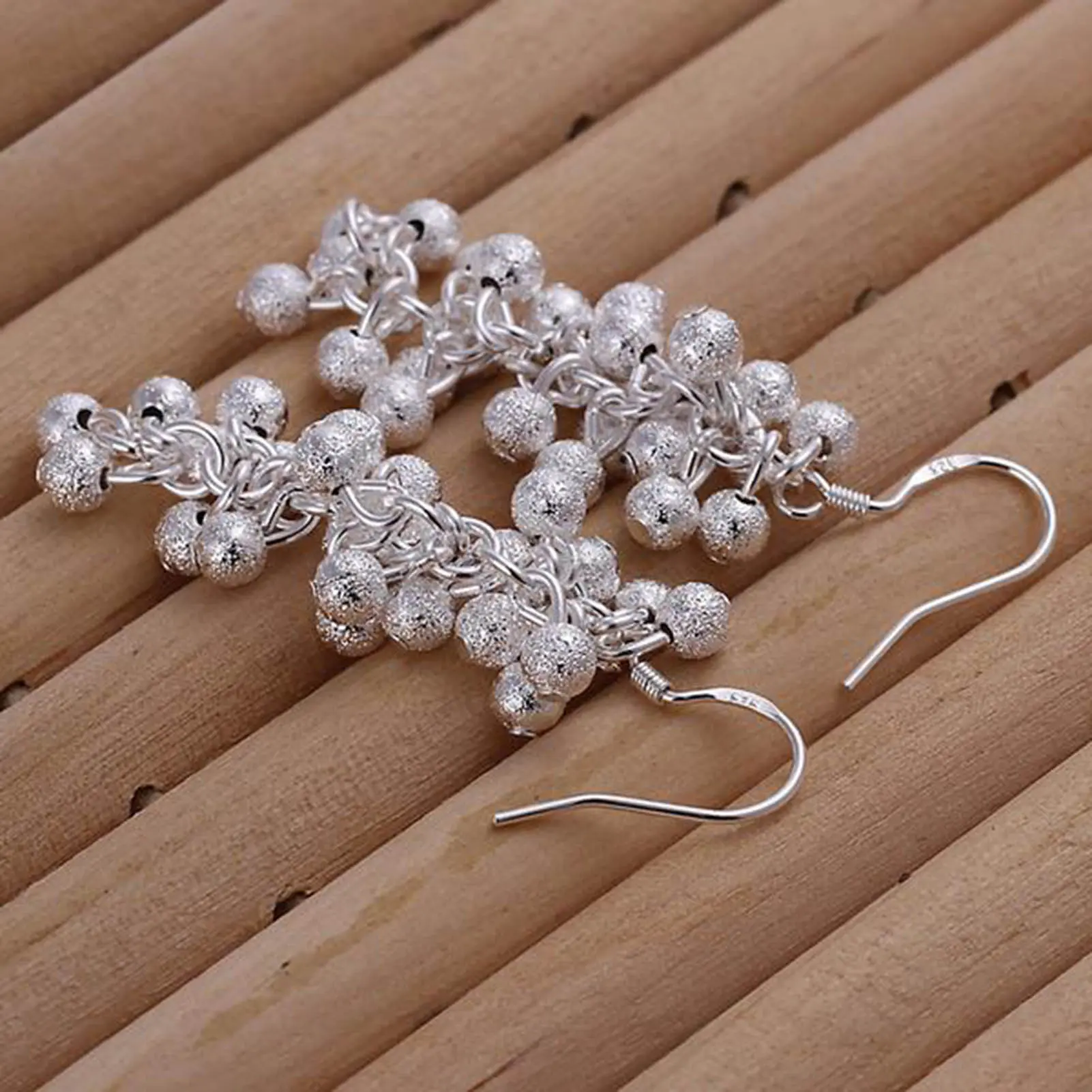 Trendy Reluster Dangle Earring For Women Silver Bead String Design Earring Summer Beach Travel Party Jewelry Ear Accessories