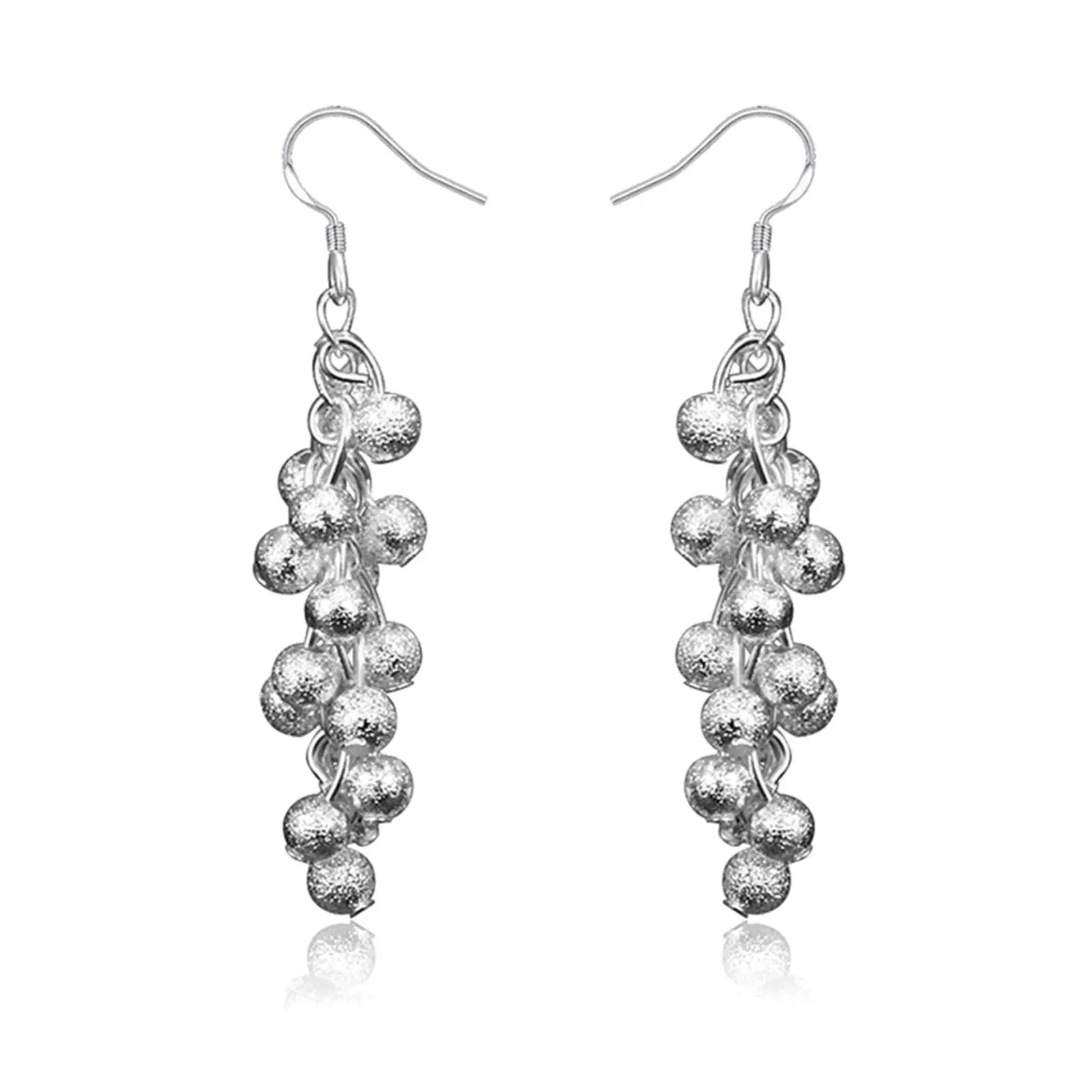 Trendy Reluster Dangle Earring For Women Silver Bead String Design Earring Summer Beach Travel Party Jewelry Ear Accessories