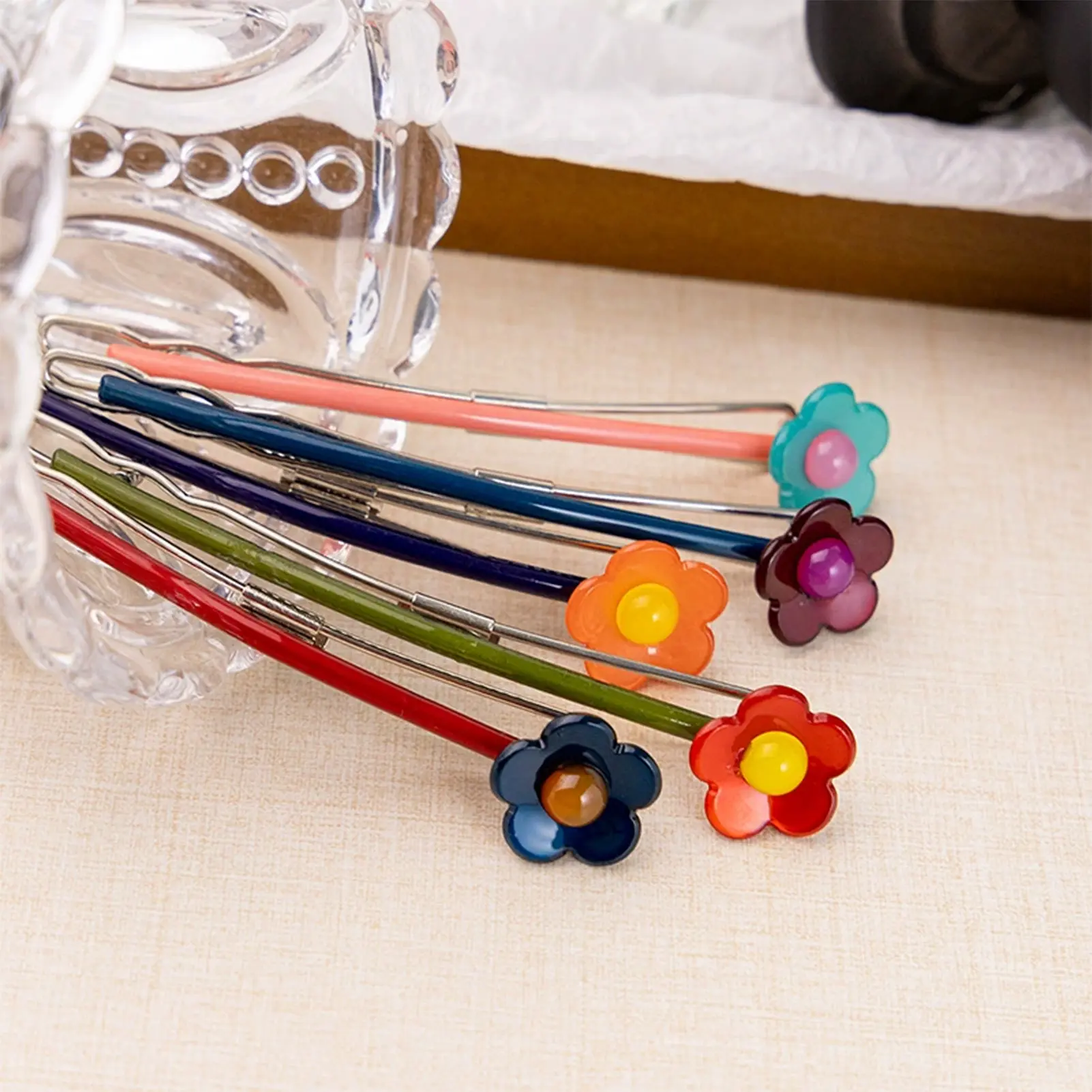 Y2K Barrettes For Women Ins Style Small Flower Hair Clip For Women Dopamine Droplet Hair Clip Girls Trendy Hair Accessories