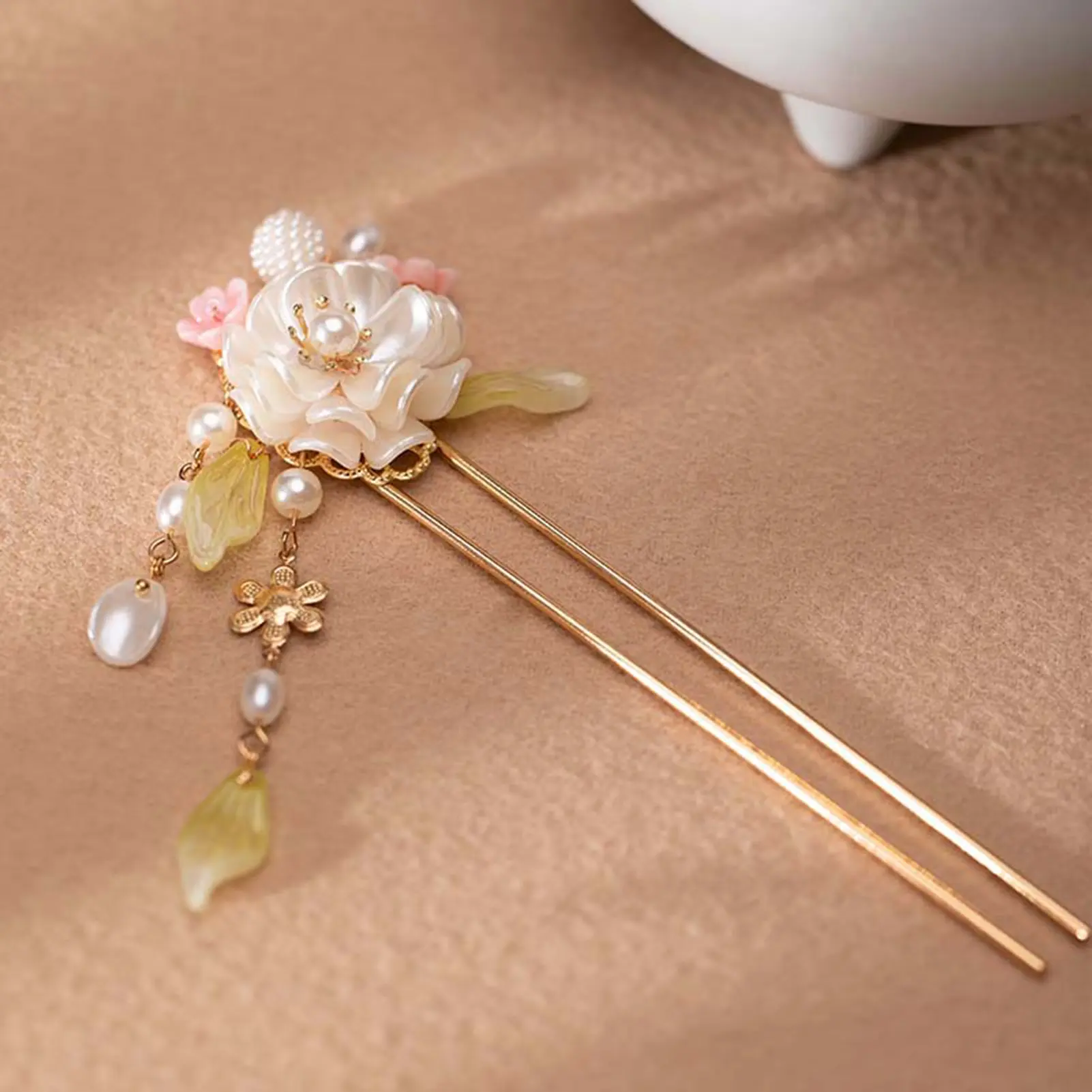Chinese Style Hairpin Vintage Flower Tassel Hair Comb Hair Clips Exquisite Elegant Handmade Hair Accessories Hanfu Hair Pins