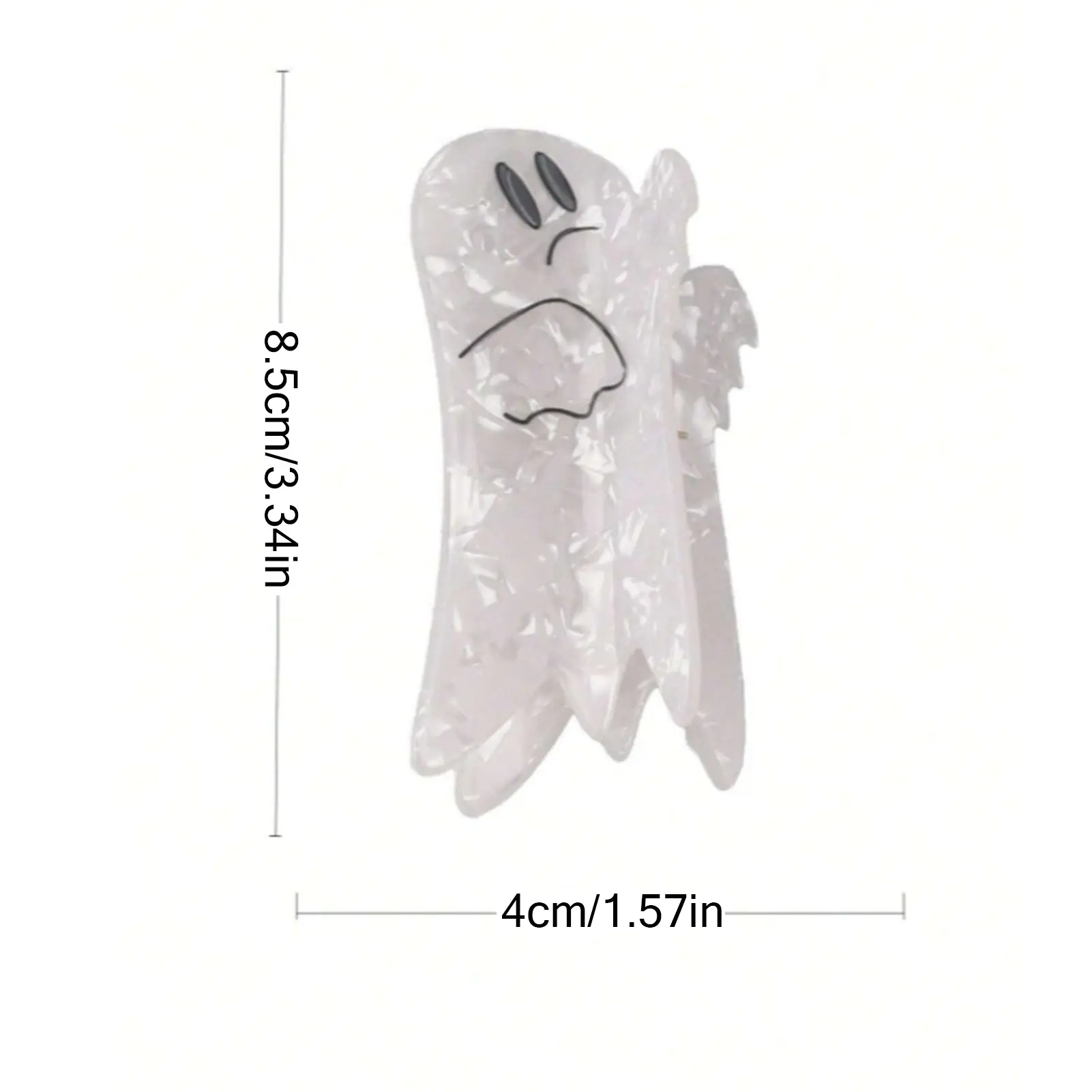 2025 Halloween Hair Claw Lovely Cartoon Ghost Shaped Acrylic Shark Hair Gripper Girls Trendy Hair Accessories Party Gift