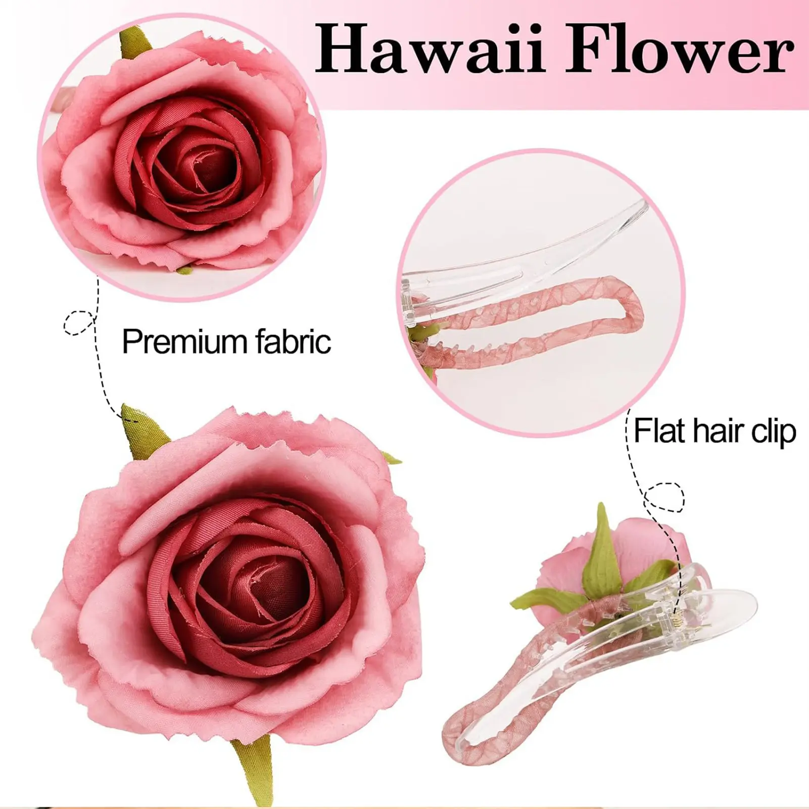 Sweety Rose Hair Claw For Women Elegant Simulated Flower Duckbill Clip Girls Fashionable Daily Updo Maruko Head Hair Accessories