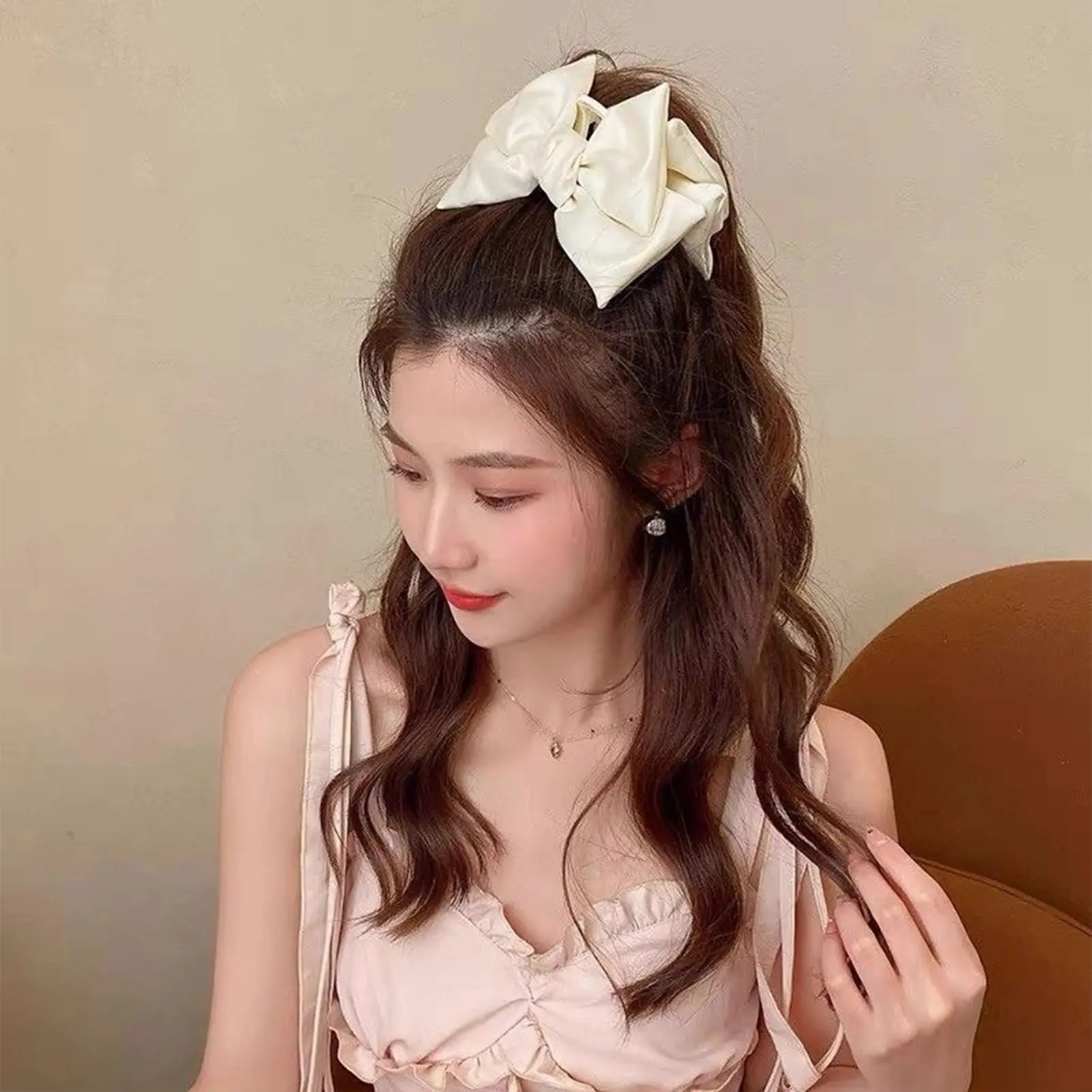 Gentle Bowknot Hair Claw For Women Korean Style Elegant Large Bow Shark Gripper Girls Trendy Hair Accessories Hair Clips 2/3pcs
