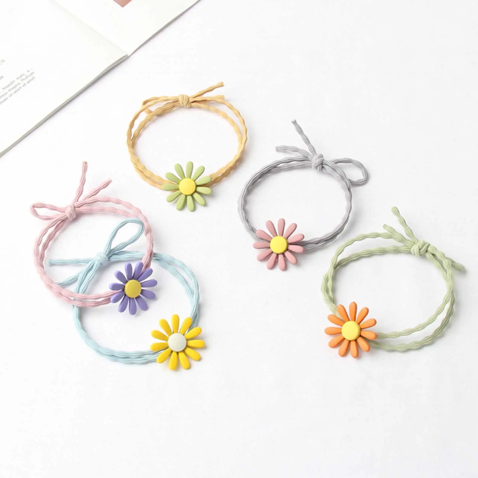 1pc Flower Hair Rope For Women Girls Trendy Minimalist Daisy Hair Ties High Ponytail Braid Small Rubber Band Hair Accessories
