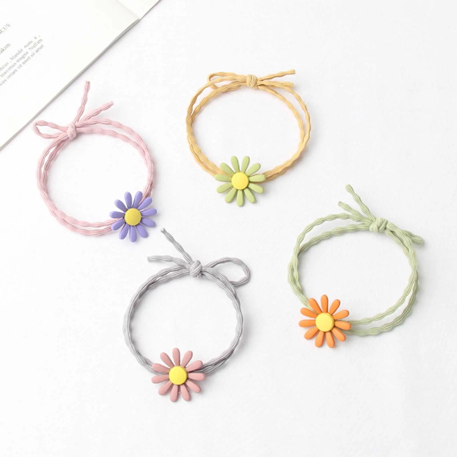 1pc Flower Hair Rope For Women Girls Trendy Minimalist Daisy Hair Ties High Ponytail Braid Small Rubber Band Hair Accessories