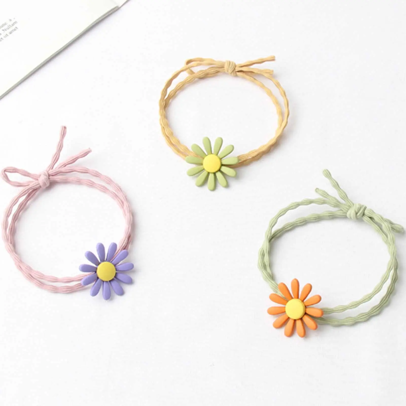 1pc Flower Hair Rope For Women Girls Trendy Minimalist Daisy Hair Ties High Ponytail Braid Small Rubber Band Hair Accessories