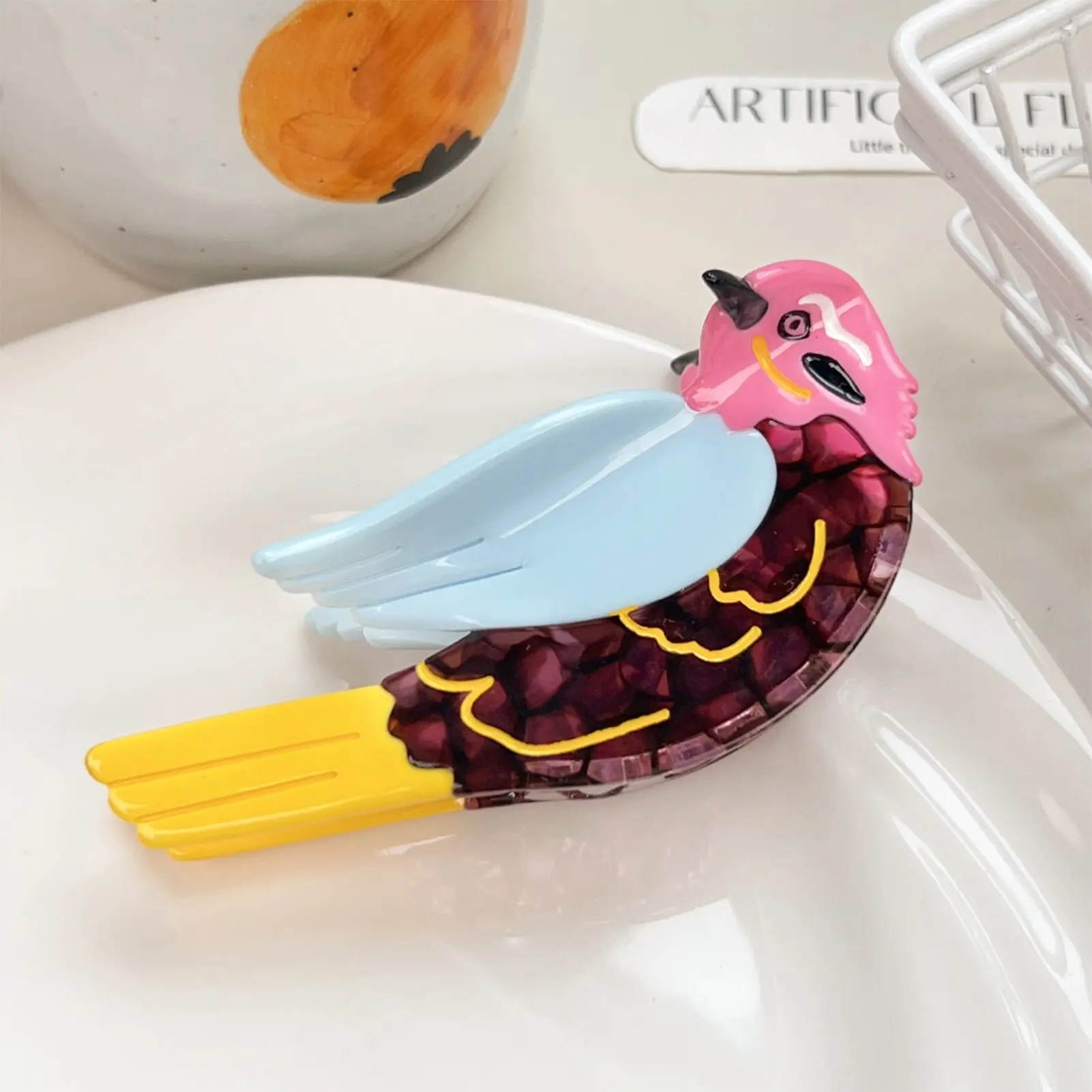 Cartoon Bird Hair Claw For Women Cute Sparrow Acetic Acid Shark Hair Gripper Creative Animal Hair Clip Girls Fashion Hair Claw