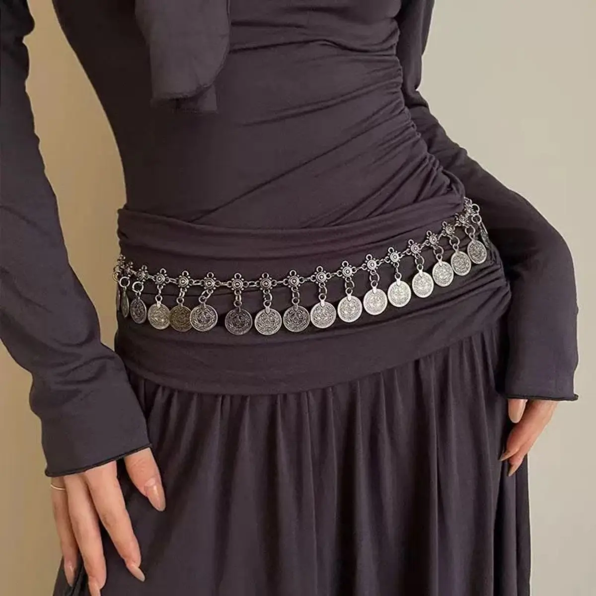 Y2K Style Waist Chain For Women Fashion Metal Pendant Belt Short Skirt Pants Decorative Chain Girls Trendy Body Decoration Chain