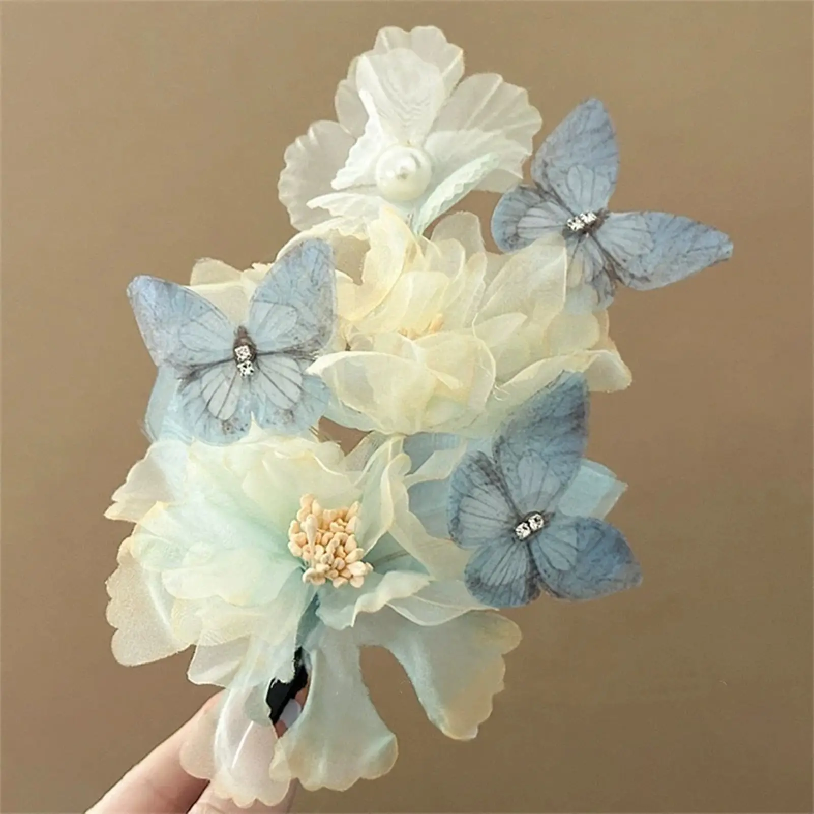 Hawaii Flower Hair Claw For Women Exquisite Elegant Pearl Butterfly Rose Peony Shark Hair Gripper Girls Trendy Hair Accessories
