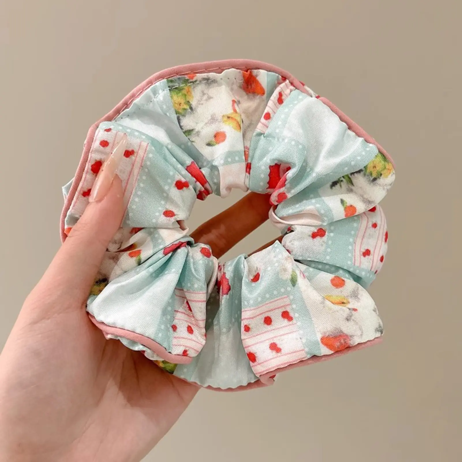 Ins Lace Hair Rope Sweety Flower Element Gauze Hair Hoop For Women Exquisite Large Intestine Hair Ring Girls Hair Accessories