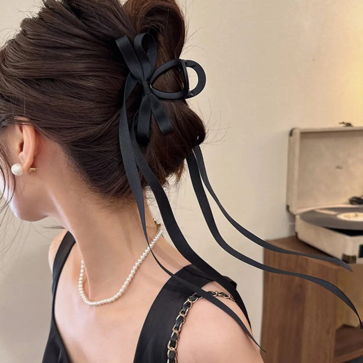 Elegant Bowknot Hair Claw For Women Korean Style Ribbon Bow Shark Gripper Girls Exquisite Half Tied Hair Clip Hair Accessories