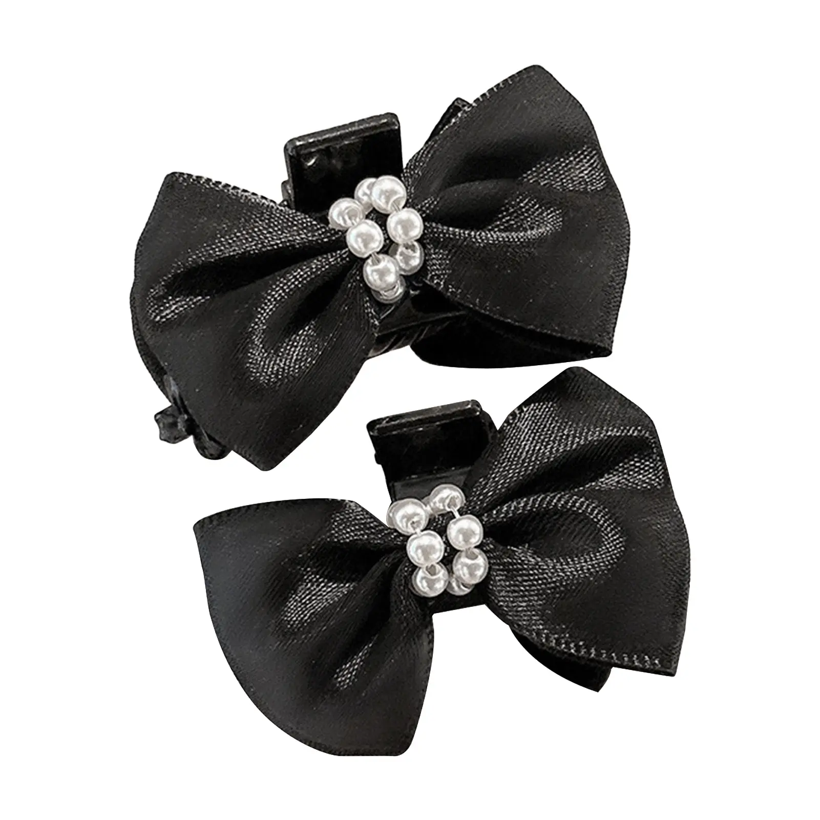 1 Pair Bow Hair Clip For Women Sweety Princess Style Pearl Gauze Bow Hair Claw Elegant Exquisite Girls Fashion Hair Accessories