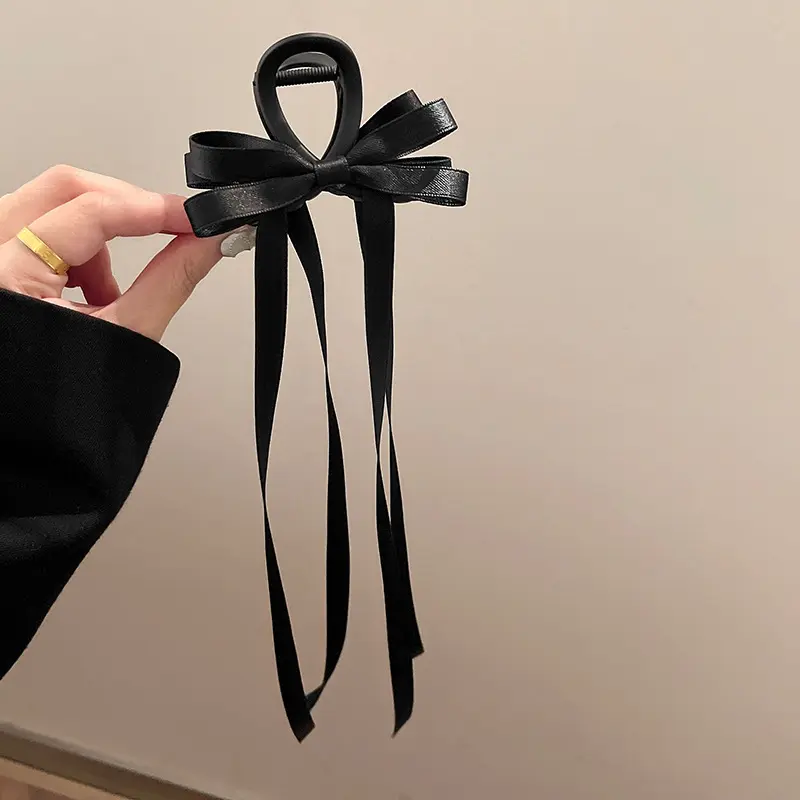 Elegant Bowknot Hair Claw For Women Korean Style Ribbon Bow Shark Gripper Girls Exquisite Half Tied Hair Clip Hair Accessories