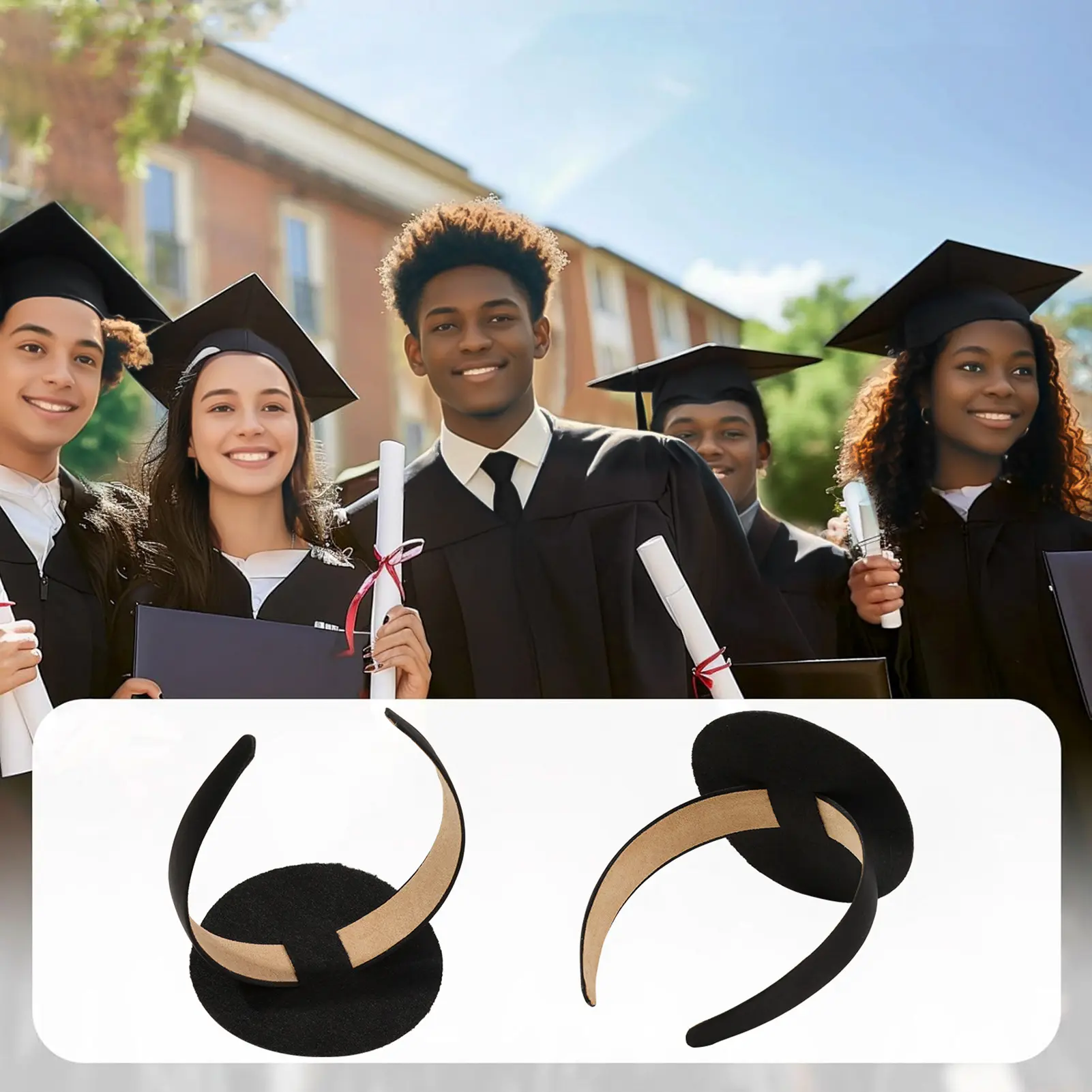 Creative Bachelor's Hat Headband For Men And Women Graduation Season Decoration Hair Accessories School Photography Props 1pc