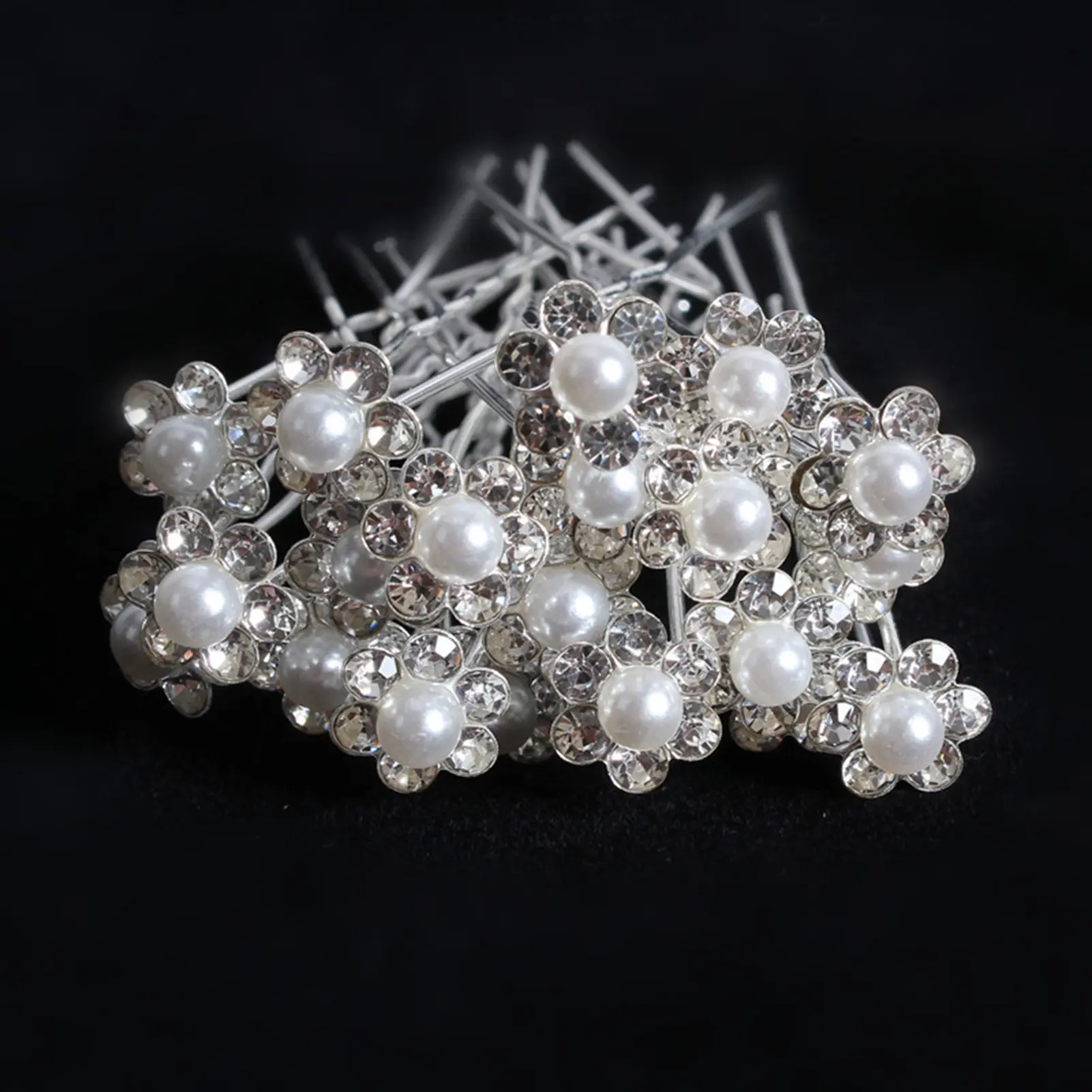 20pcs U Shape Hairpin For Women Elegant Exquisite Flower Pearl Hair Stick Wedding Performance Travel Jewelry Hair Accessories